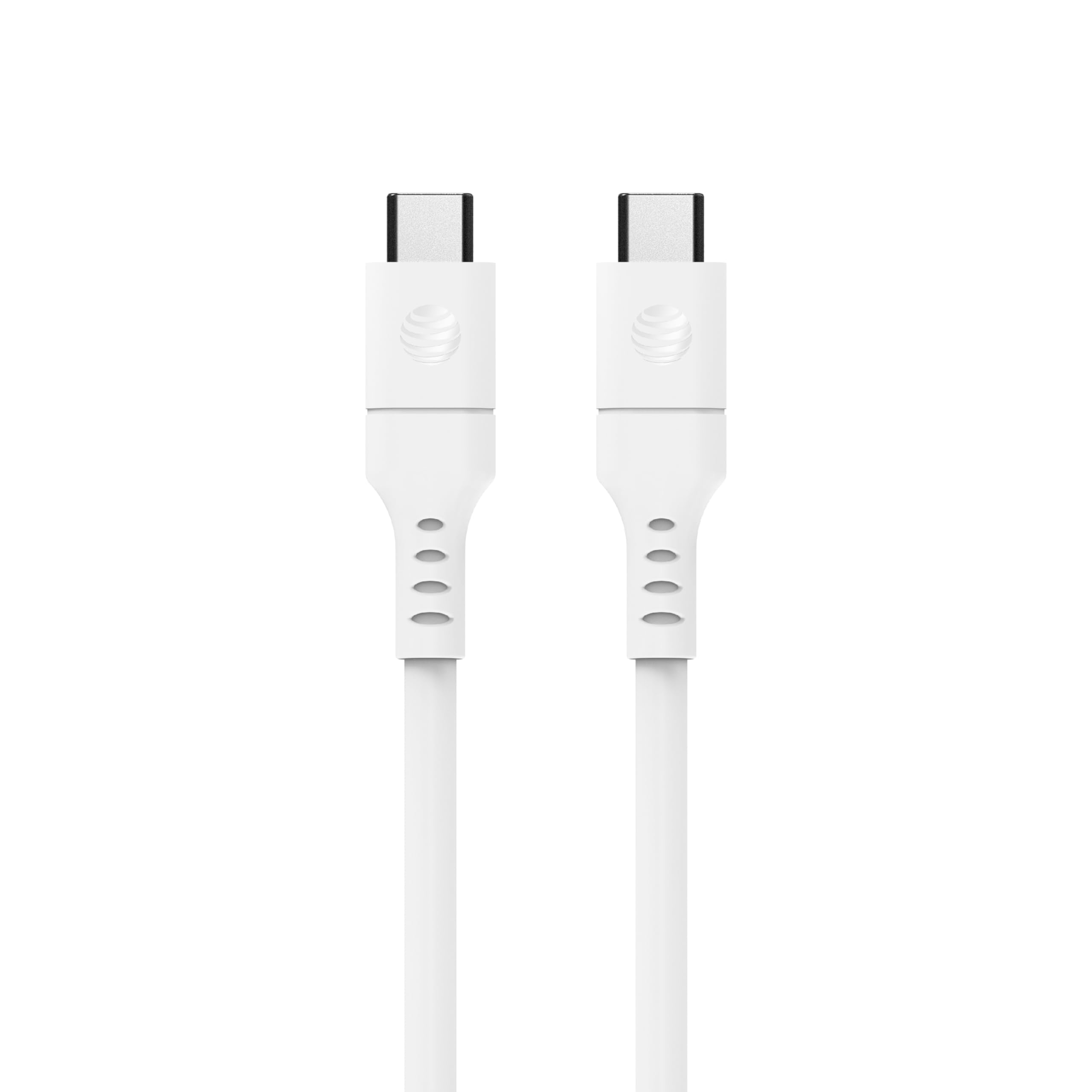 Premium AT&T USB-C to USB-C Fast Charging Cable 6ft - High Speed Power Delivery for iPhone 15 Pro Max, MacBook Pro, iPad Pro | Durable White Cord for Home, Office & Travel Charging