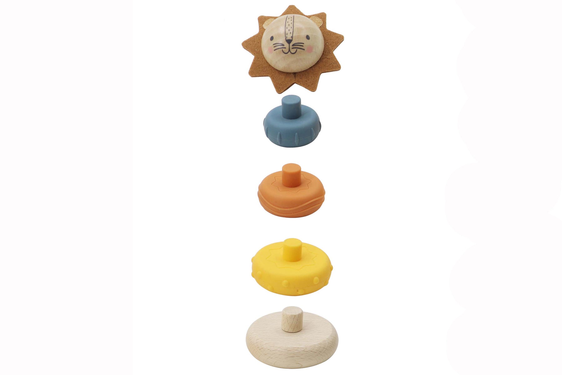 Eco-Friendly Wooden Ring Stacking Toy for Toddlers - Lion Design | Montessori Learning & Early Childhood Development | Perfect for Birthday Gifts & Playtime Activities