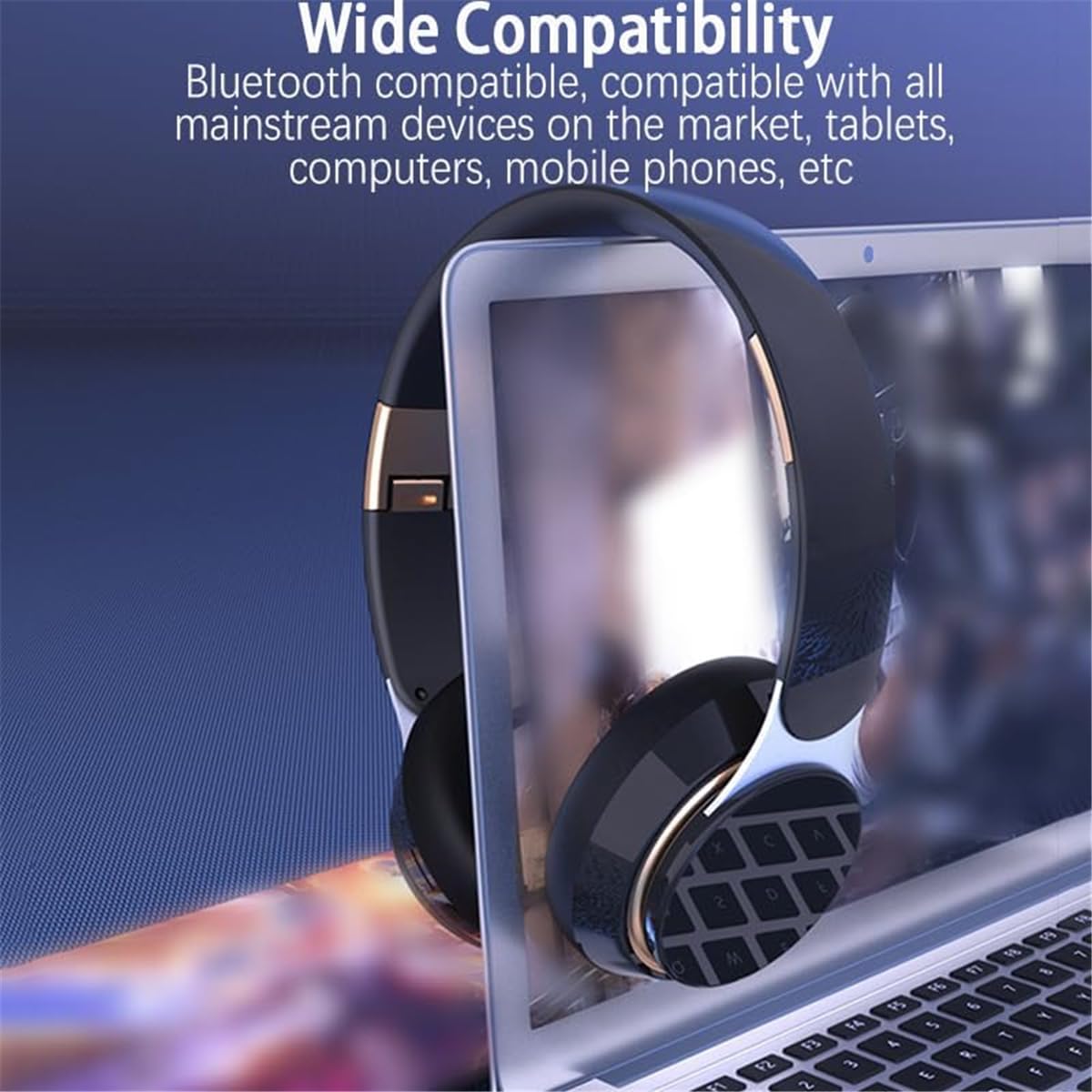 STFMHEZ Wireless Bluetooth Over-Ear Headphones with Noise Cancelling Mic, Foldable Stereo Headset with Deep Bass - Bluetooth 5.2 for Online Classes, Office Work, PC Gaming & Phone Calls | Perfect for Commuting, Travel & Home Entertainment