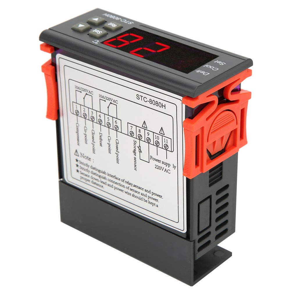 STC-8080H Universal Digital Temperature Controller for Cold Storage & HVAC Systems - Defrosting Thermostat with Precise Temperature Control - Ideal for Commercial Refrigeration, Walk-in Freezers & Central Air Conditioning Units