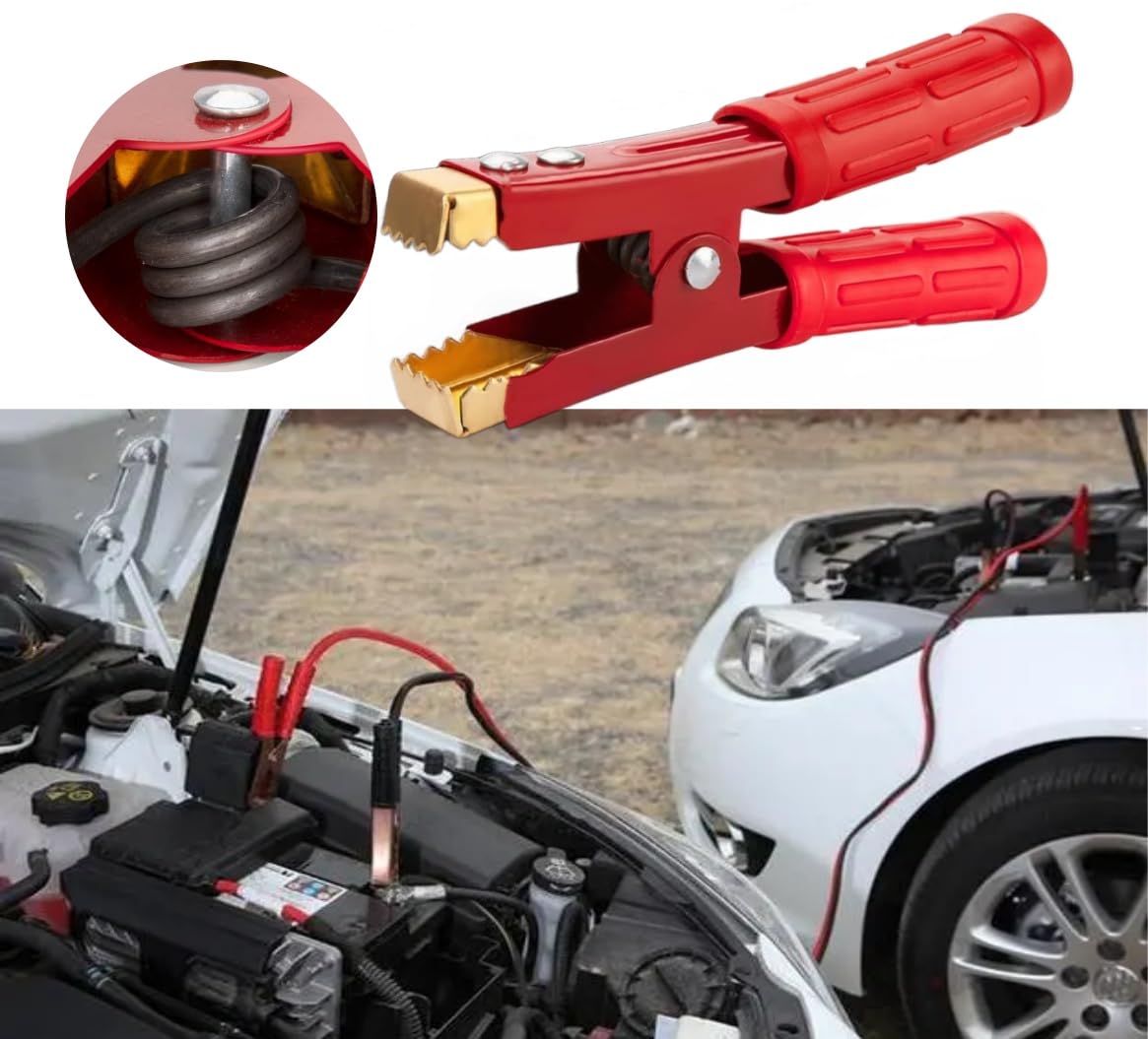 4Pcs Heavy Duty Pure Copper Alligator Clips - 12V 500-1000A Jumper Cable Clamps for Car & Boat Battery Charging - Durable Crocodile Clips for Jump Starting Vehicles in Emergency Situations