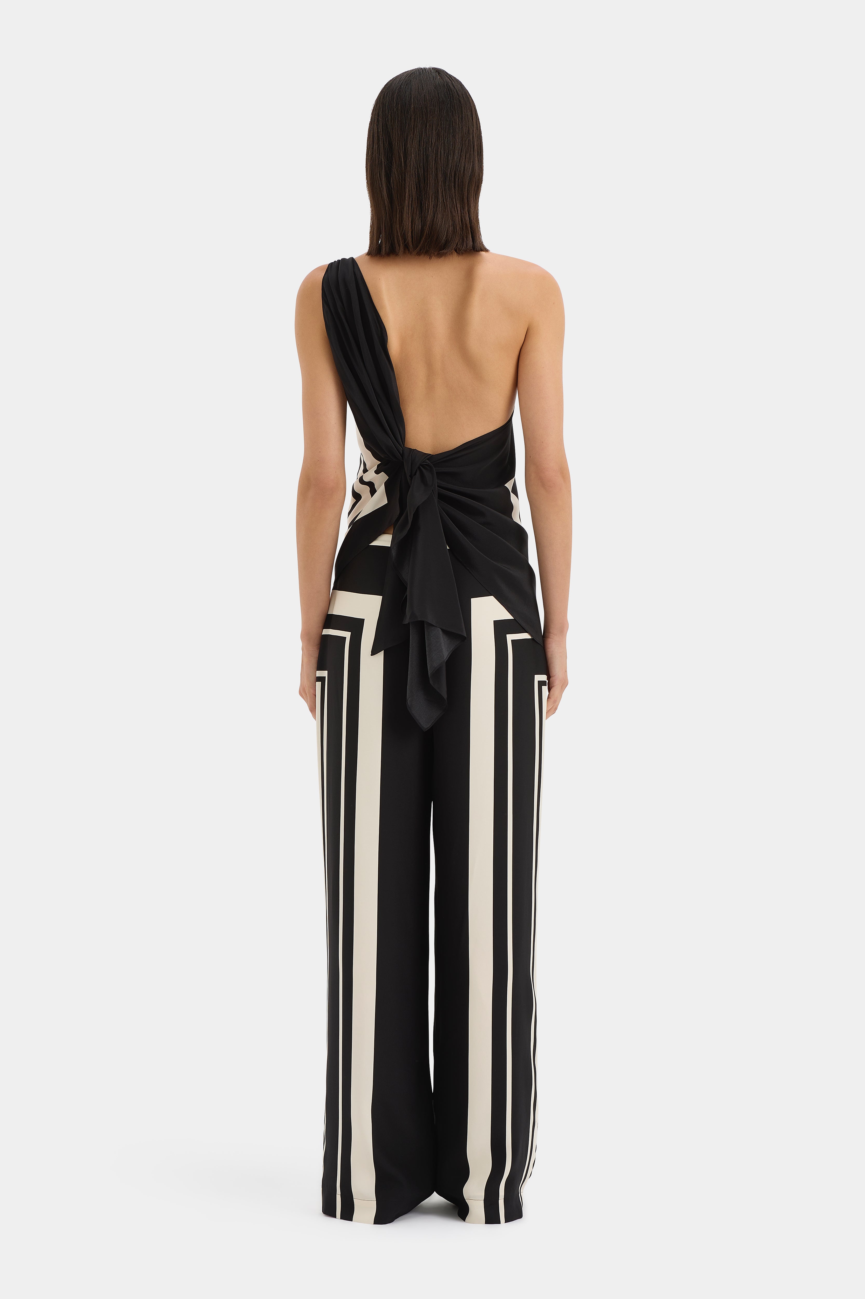 Pietra Wrap Top Milano Nero - Women's Elegant Sleeveless Wrap Blouse for Office, Date Night & Special Occasions