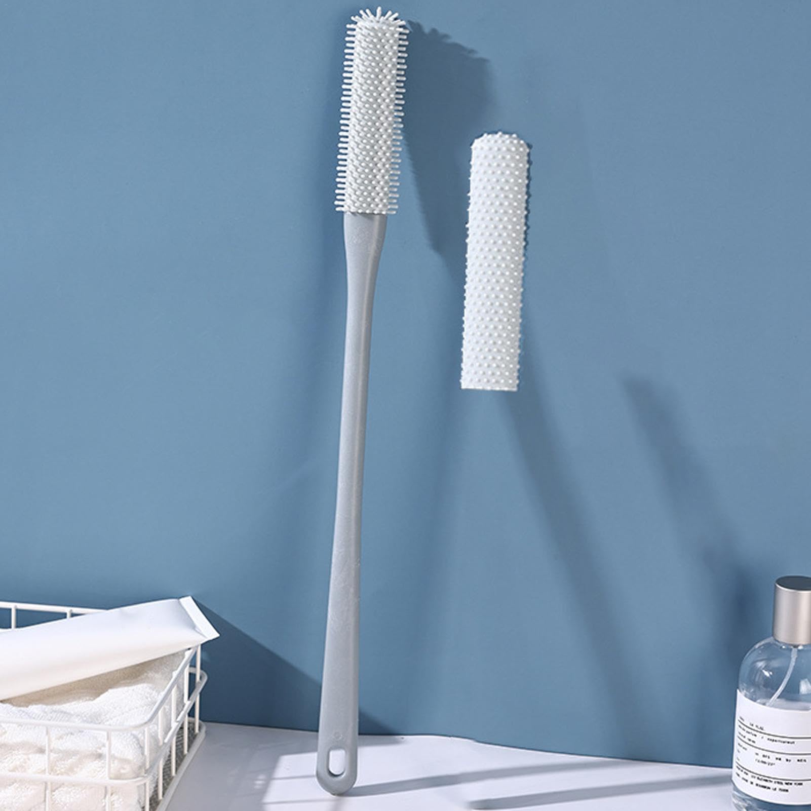 Silicone Toe Brush for Cleaning Toe Gaps - Long Handle Shower Foot Scrubber for Elderly & Seniors - Perfect for Bathroom Hygiene and Pedicure Care