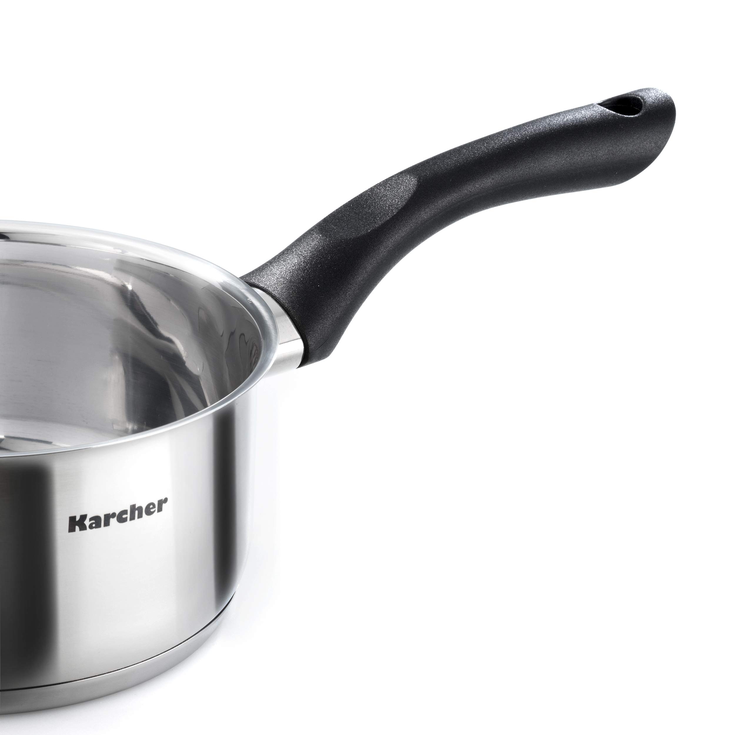 Premium 4-Piece Mia Stainless Steel Cookware Set with Glass Lids - Induction Compatible Pots & Pans for Gas, Electric & Ceramic Stoves - Perfect for Everyday Cooking, Soups, Stews & Family Meals
