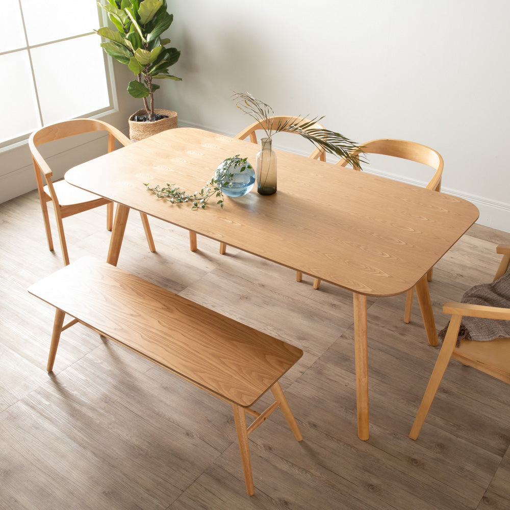 120cm Marrim Wooden Bench - Natural Finish for Living Room, Bedroom, or Entryway Seating