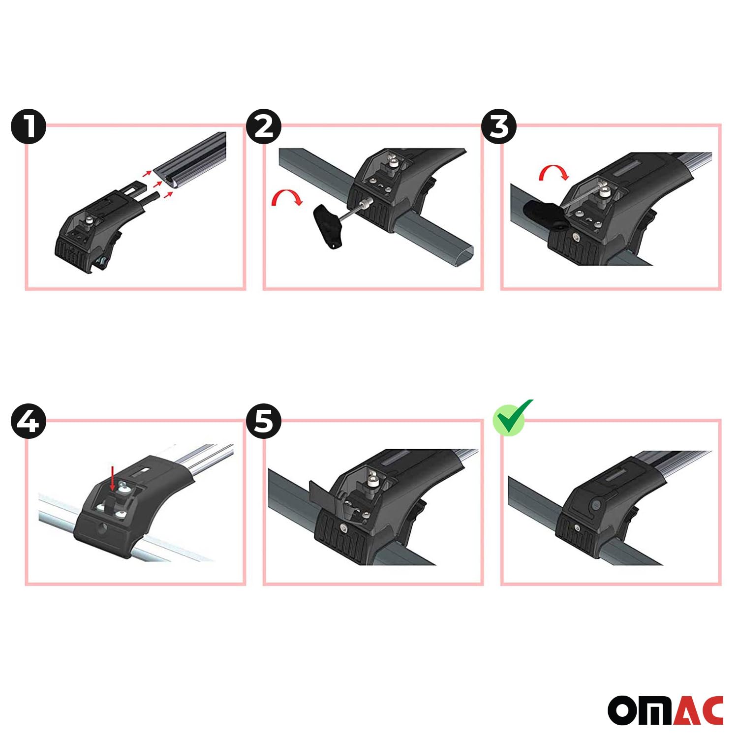 OMAC Aluminum Roof Rack Cross Bars for Kia Sorento 2016-2020 - 2-Piece Anti-Theft Cargo Carrier for Kayak, Canoe, Surfboard, Ski, Snowboard - Perfect for Travel, Camping & Outdoor Adventures