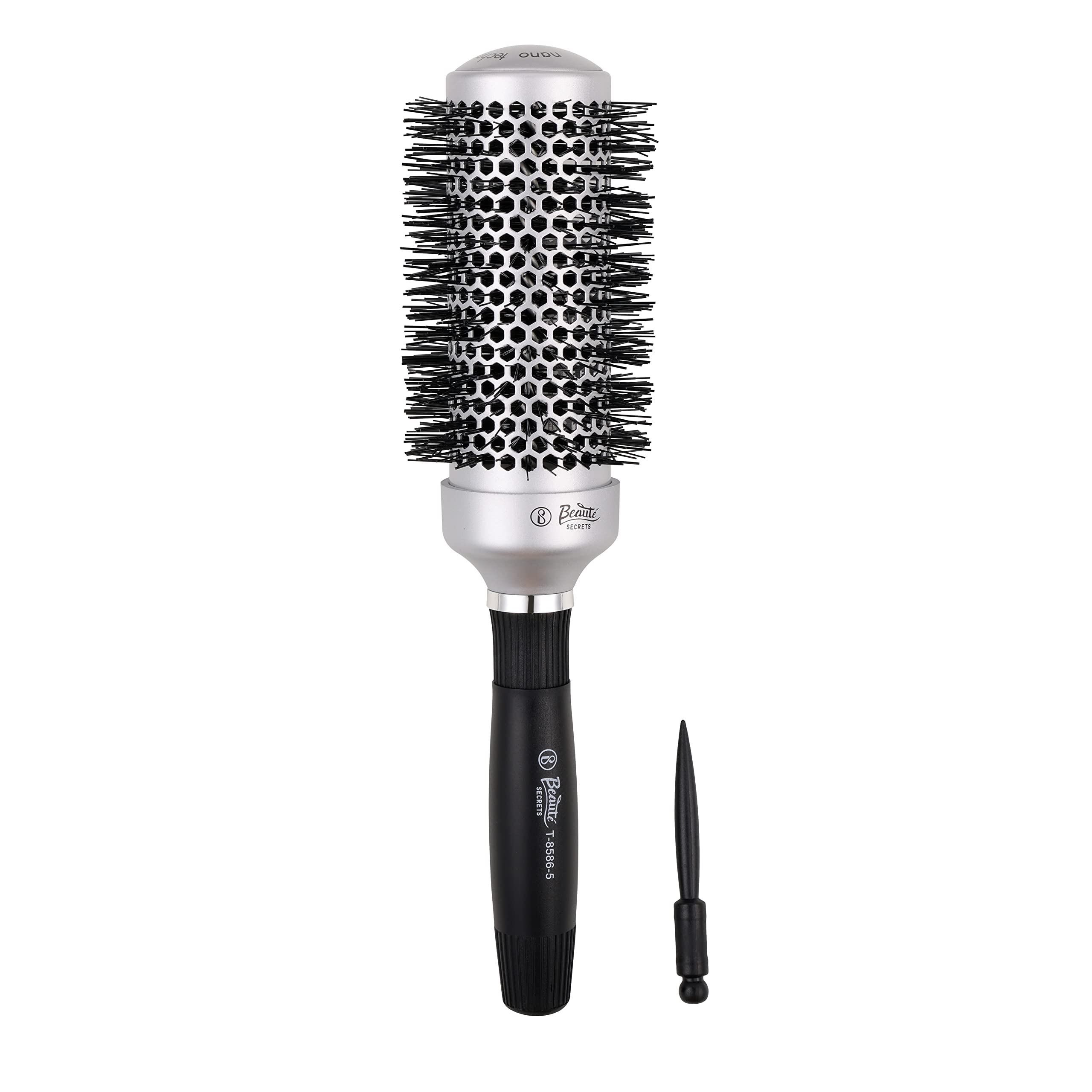 Beauté Secrets Round Hair Brush for Voluminous Curls - 2.5 Inch Hot Air Styling Brush with 1.5 Inch Barrel & Roller Comb - 44mm Hair Roller for Instant Volume & Heat Protection - Perfect for Salon-Quality Styling at Home or Travel