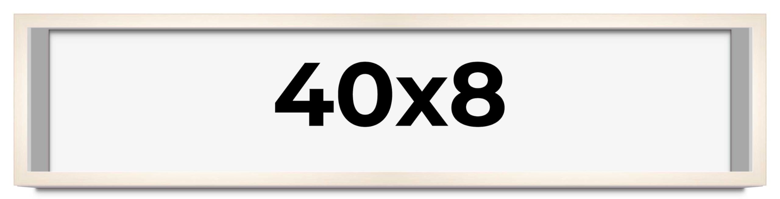 CountryArtHouse 40x8 Inch Whitewashed Solid Wood Picture Frame - 0.8125