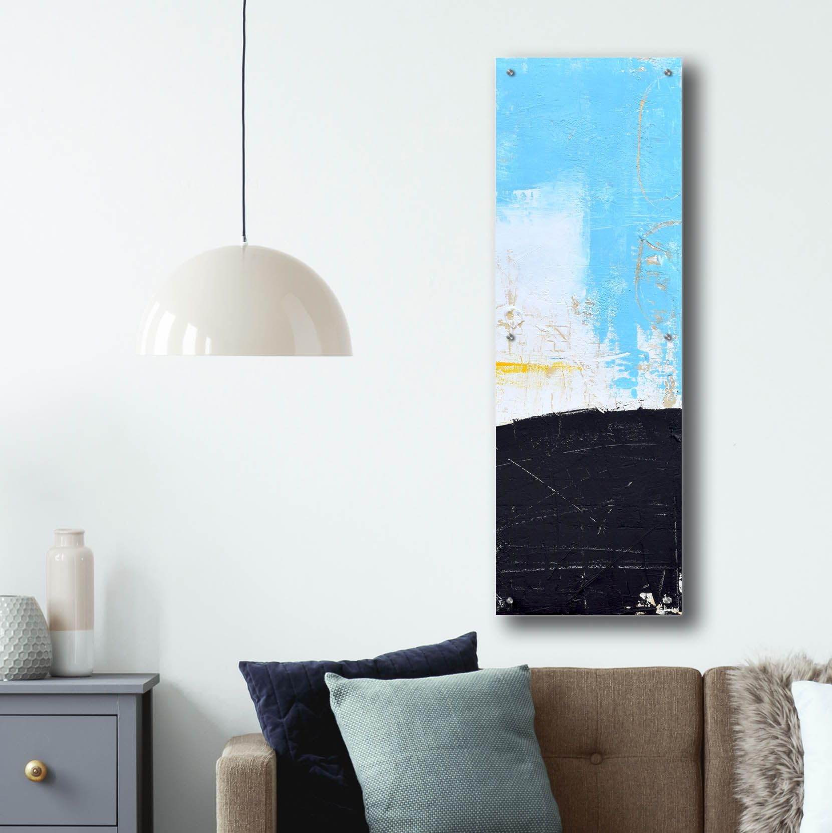 Epic Art 'Distance II' by Erin Ashley - Acrylic Glass Wall Art, 16x48 Inches - Modern Abstract Painting for Living Room, Bedroom & Office Decor