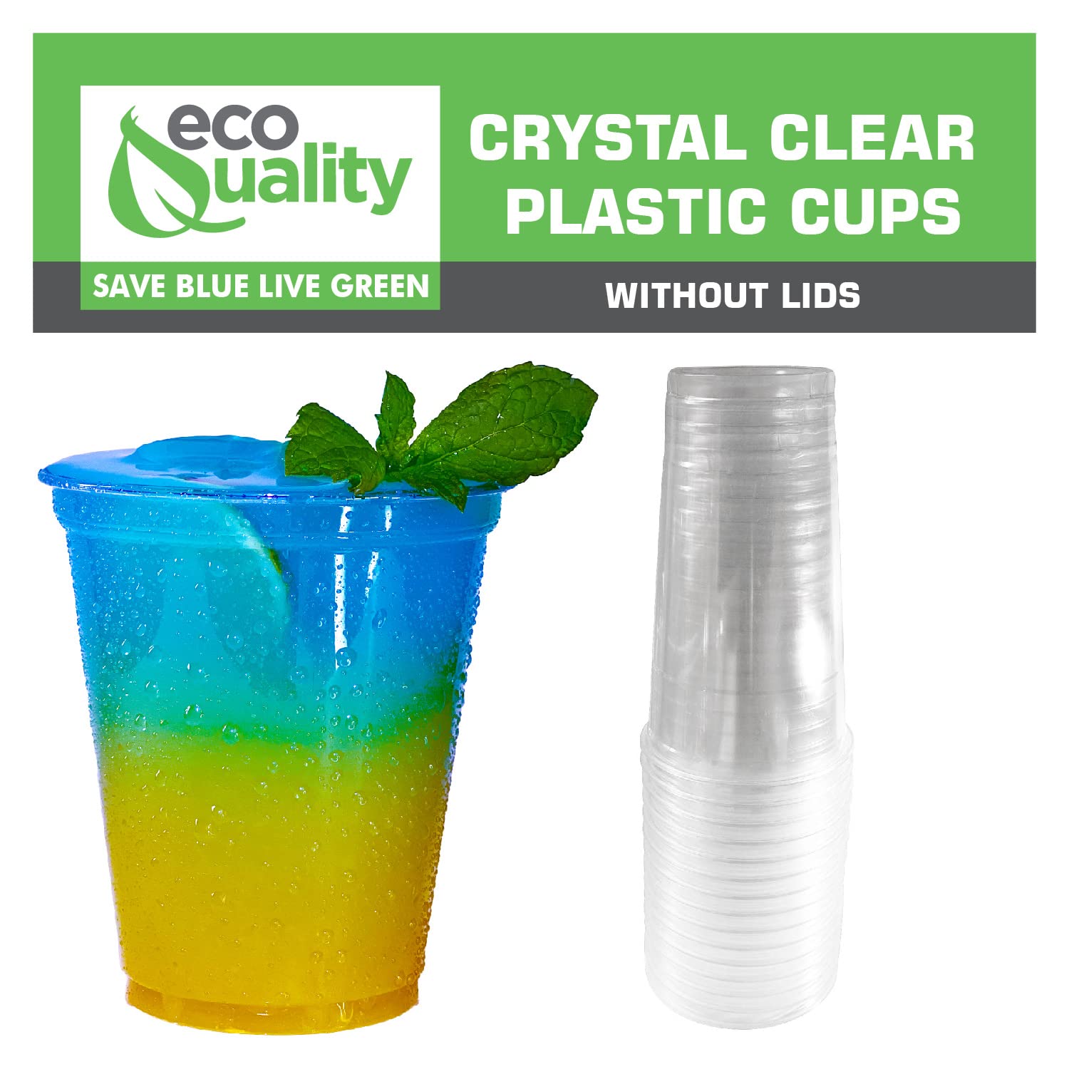 12oz Clear Plastic Disposable Pet Cups - 1000 Pack Crystal Clear PET Cold Drink Cups for Smoothies, Iced Coffee, Juice, Soda & Cocktails | Perfect for Coffee Shops, Parties, Events & Takeout Beverages | BPA-Free & Eco-Friendly