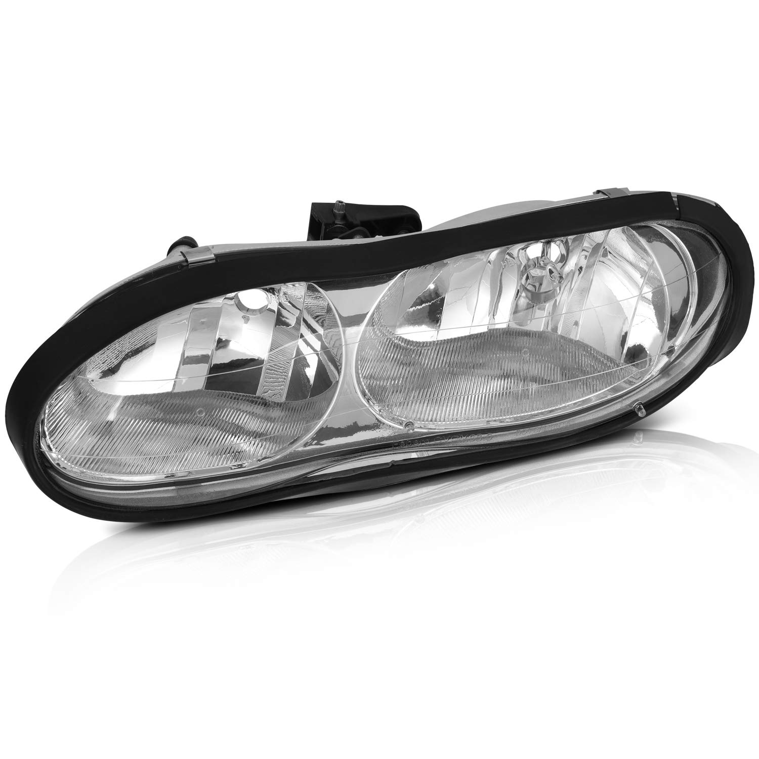 SCITOO Pair Headlight Assembly for Chevrolet Camaro 1998-2002 - Chrome Housing & Clear Lens - Replacement Part #16525313 GM2503211 (Bulbs Not Included) - Perfect for Night Driving & Car Restoration Projects