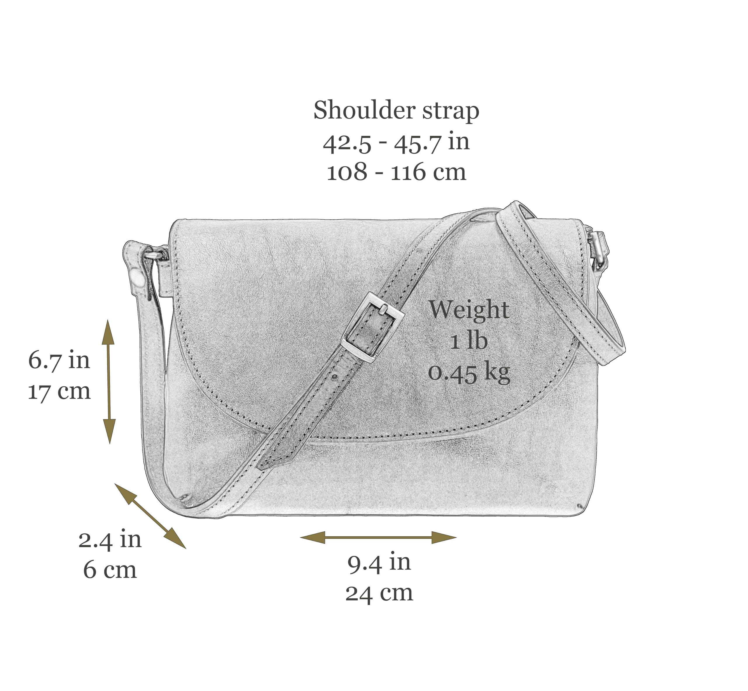 Durable Leather Crossbody Bag for Women - Stylish Handbag, Shoulder Bag & Messenger Purse - Perfect for Work, Travel & Everyday Use