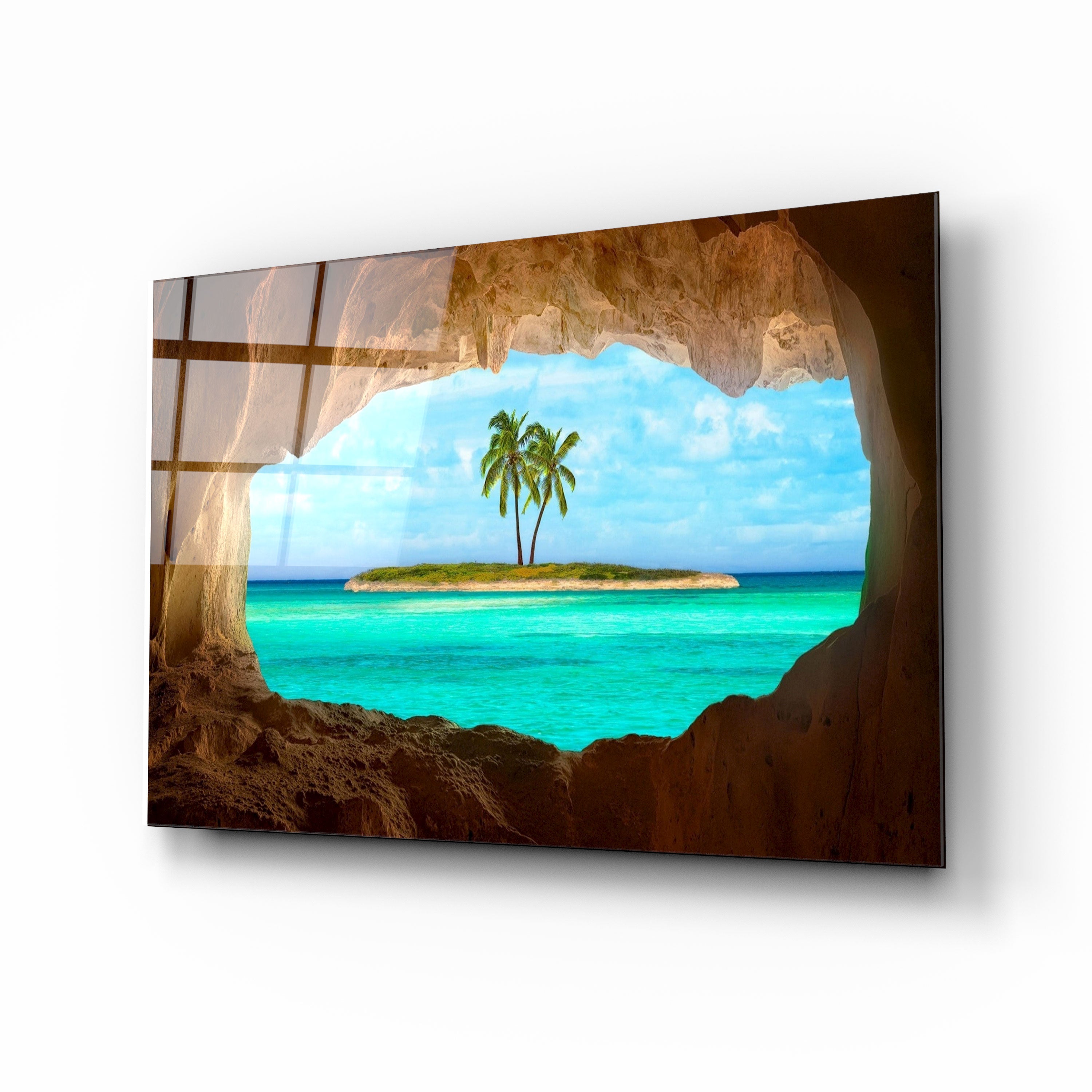 Stunning Sea View Glass Print Wall Art - Coastal Beach Decor for Living Room, Bedroom & Office - Perfect for Home & Office Decoration