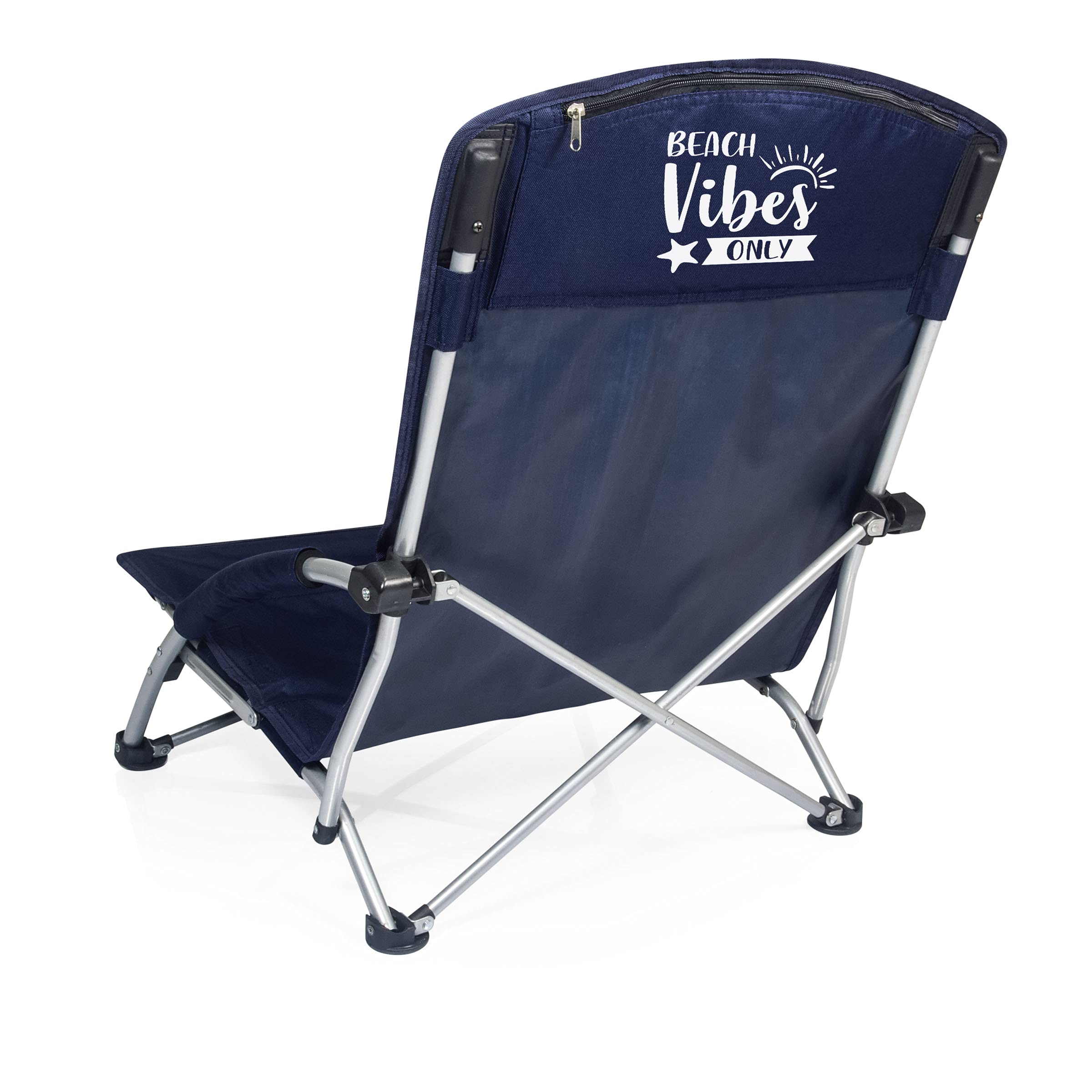 Personalized Tranquility Beach Chair with Carry Bag - Portable Low Profile Beach Chair for Adults - Comfortable Folding Lawn Chair for Beach, Poolside, Camping & Backyard Relaxation