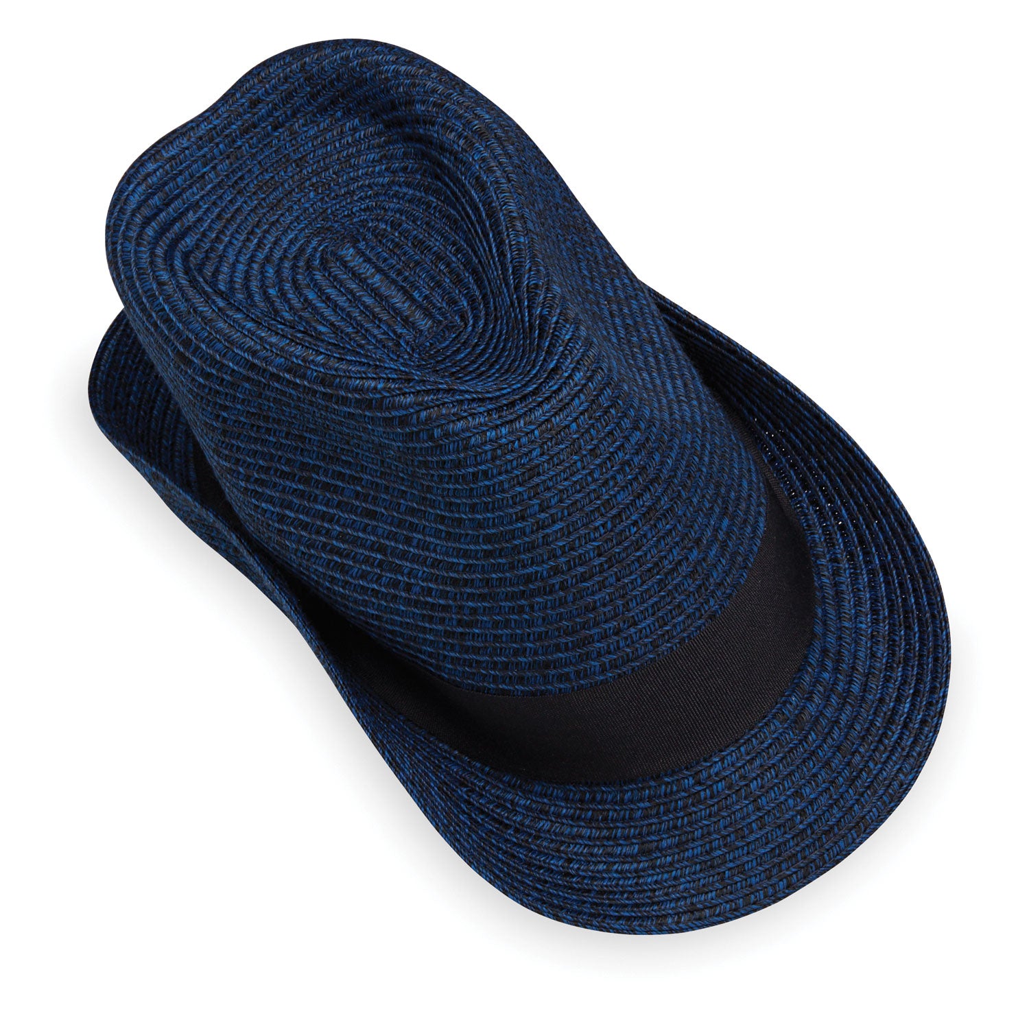Carkella Del Mar Trilby Hat for Men - Navy Blue Mixed Fabric Summer Fedora - Perfect for Beach, Outdoor & Casual Wear
