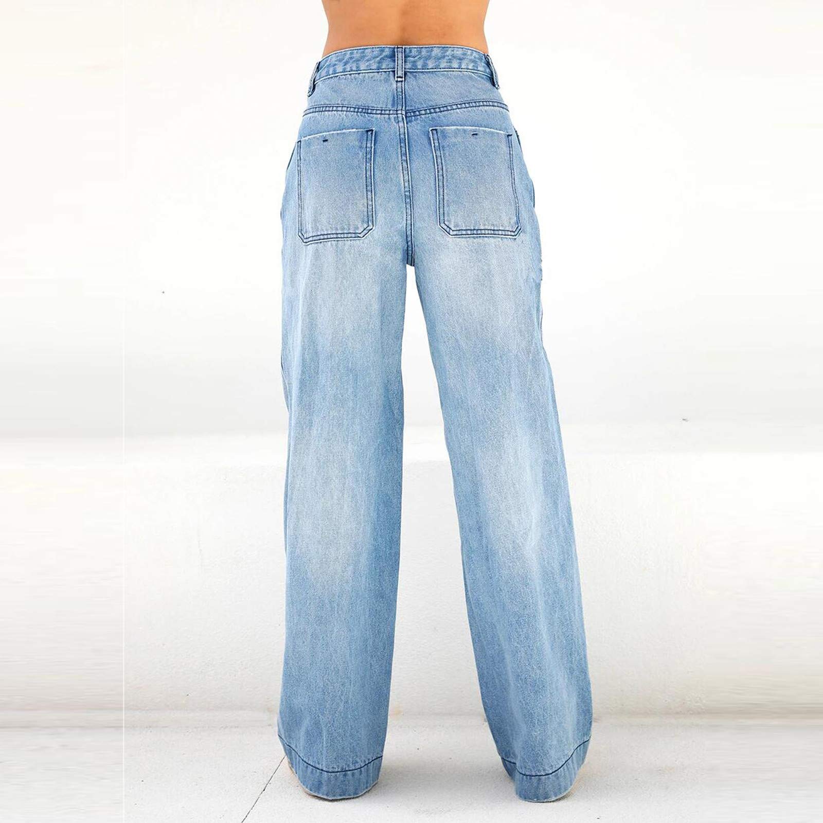 Women's High Waist Baggy Jeans Y2K Streetwear - Straight Leg Boyfriend Denim Pants with Relaxed Fit for Casual Outfits & Urban Fashion