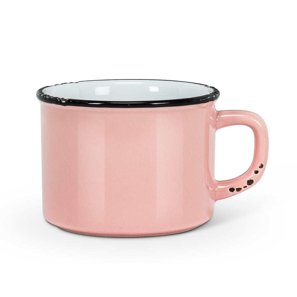 Vintage Style Enamel Coffee Mug - 12oz Insulated Cappuccino Cup for Hot & Cold Drinks, Perfect for Camping, Travel, Office, and Home Use