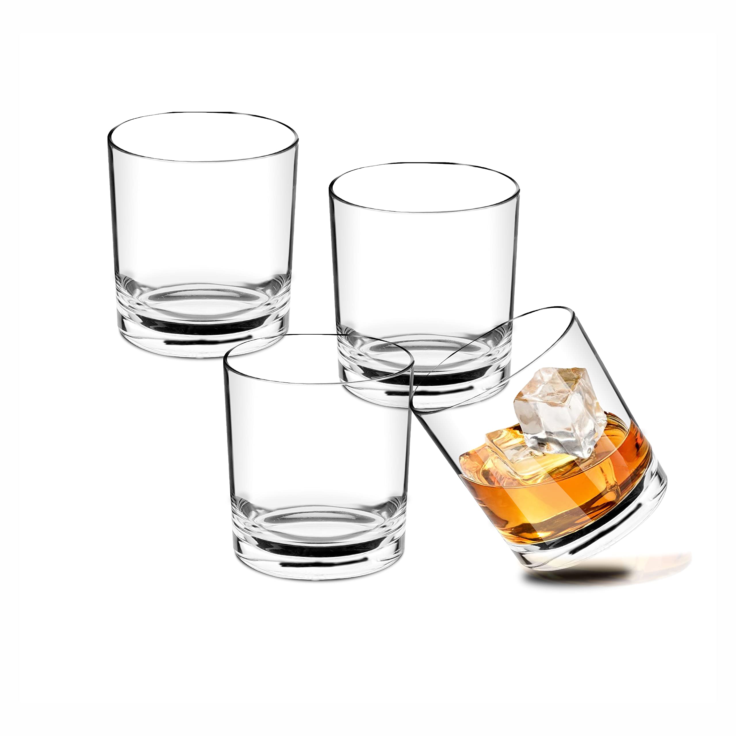 Premium 6-Piece India Solid Base Whiskey Shot Glass Set (80ml, Clear) - Perfect for Bourbon, Scotch, and Tequila Tasting Parties & Home Bar Decor
