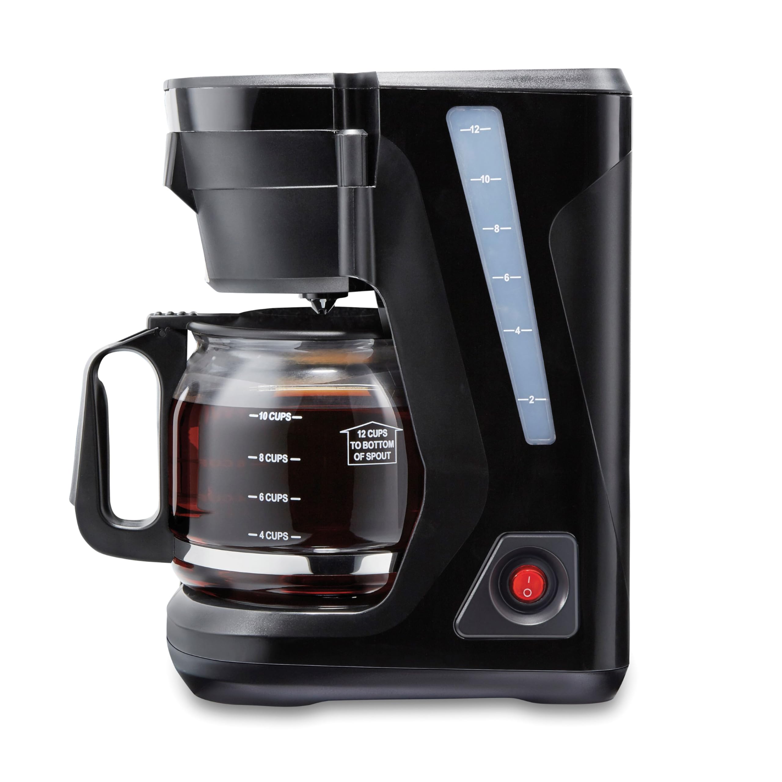 Proctor Silex 12-Cup FrontFill Drip Coffee Maker with Glass Carafe - Black & Silver (43680PS) - Perfect for Home, Office & Entertaining