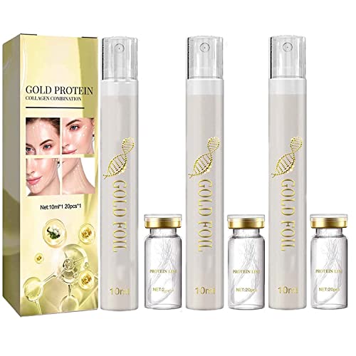 **Endxedio Instalift Protein Thread Lifting Set - 3pcs Soluble Collagen Threads & Nano Gold Essence for Face Lift, Wrinkle Reduction & Skin Tightening | Anti-Aging Treatment for Fine Lines, Sagging Skin | At-Home Facial Rejuvenation & Professional Use**
