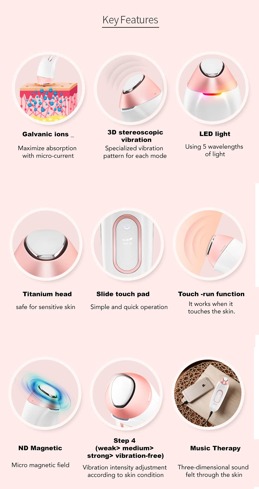 Vanav Garbanic UP6 Professional Beauty Device - All-in-One Galvanic Facial Massager for Home Skin Care | Anti-Aging, Wrinkle Reduction & Skin Tightening | Perfect for Spa Days & At-Home Skincare Routines
