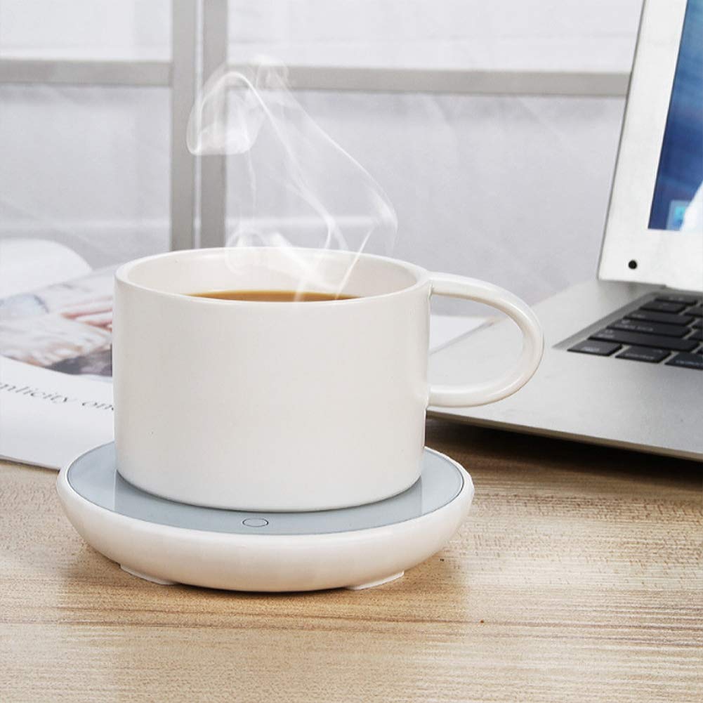 Electric Cup Warmer - 110V Coffee & Tea Mug Heating Mat with Auto Shut-Off - Perfect for Office, Home & Travel to Keep Beverages Warm