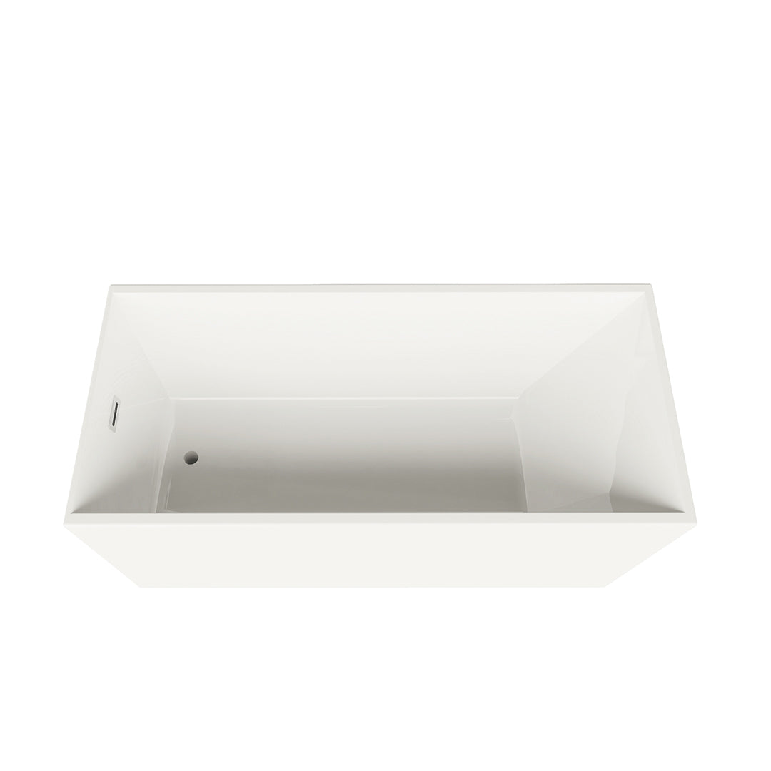 DAX BT 9029 66x32 Inch Rectangle Freestanding Acrylic Bathtub - Glossy White Finish | Modern Bathroom Luxury for Small Spaces & Spa-Like Experience