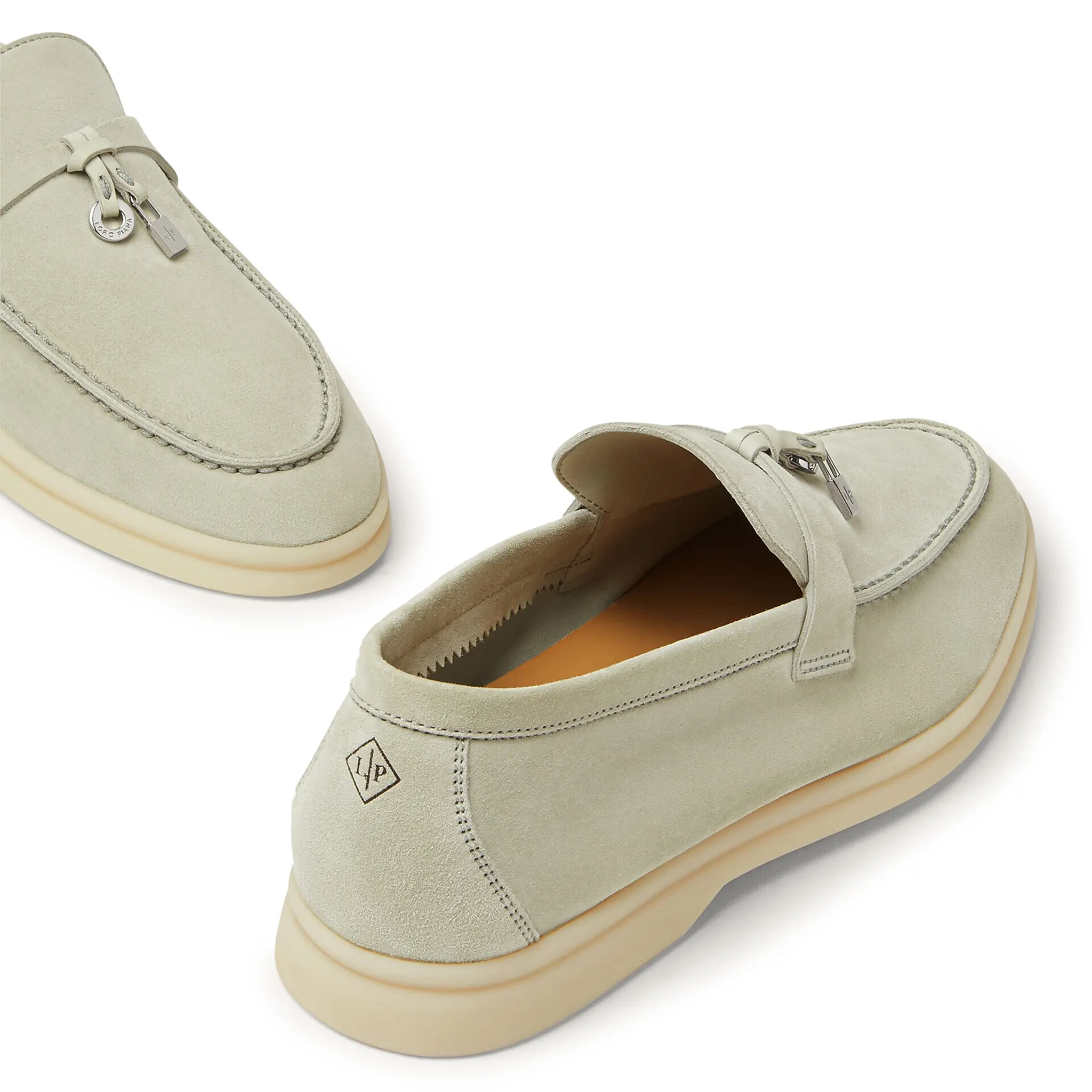 Loro Piana Summer Charms Suede Deep Ice Loafers - Premium Italian Luxury Slip-On Shoes for Women, Comfortable Casual Loafers for Summer Outfits, Beach Vacations & Stylish Office Wear