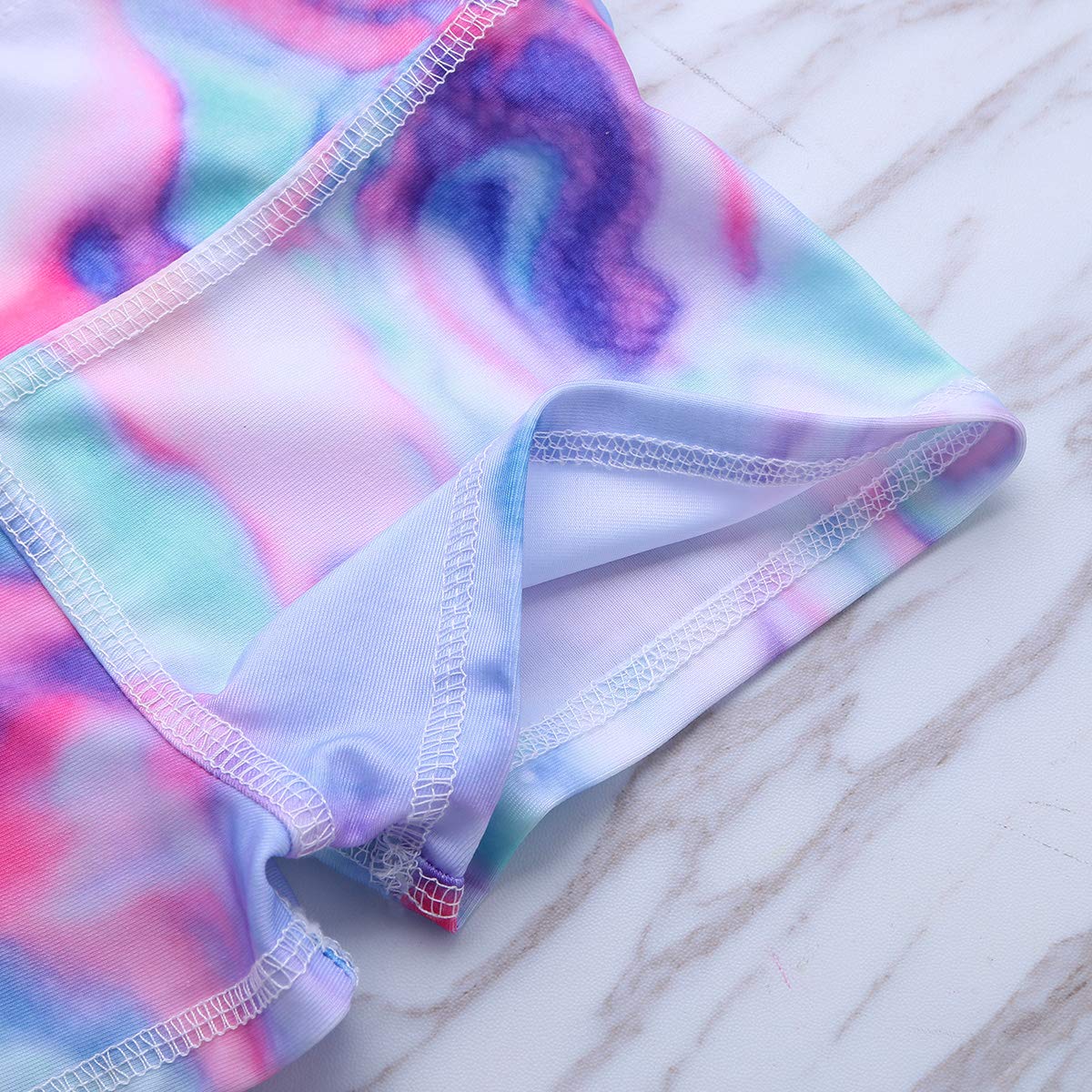 Girls Tie Dye Athletic Shorts - Gymnastics Dance Yoga Running Workout Booty Shorts for Kids - Perfect for Gym, Tumbling & Active Play