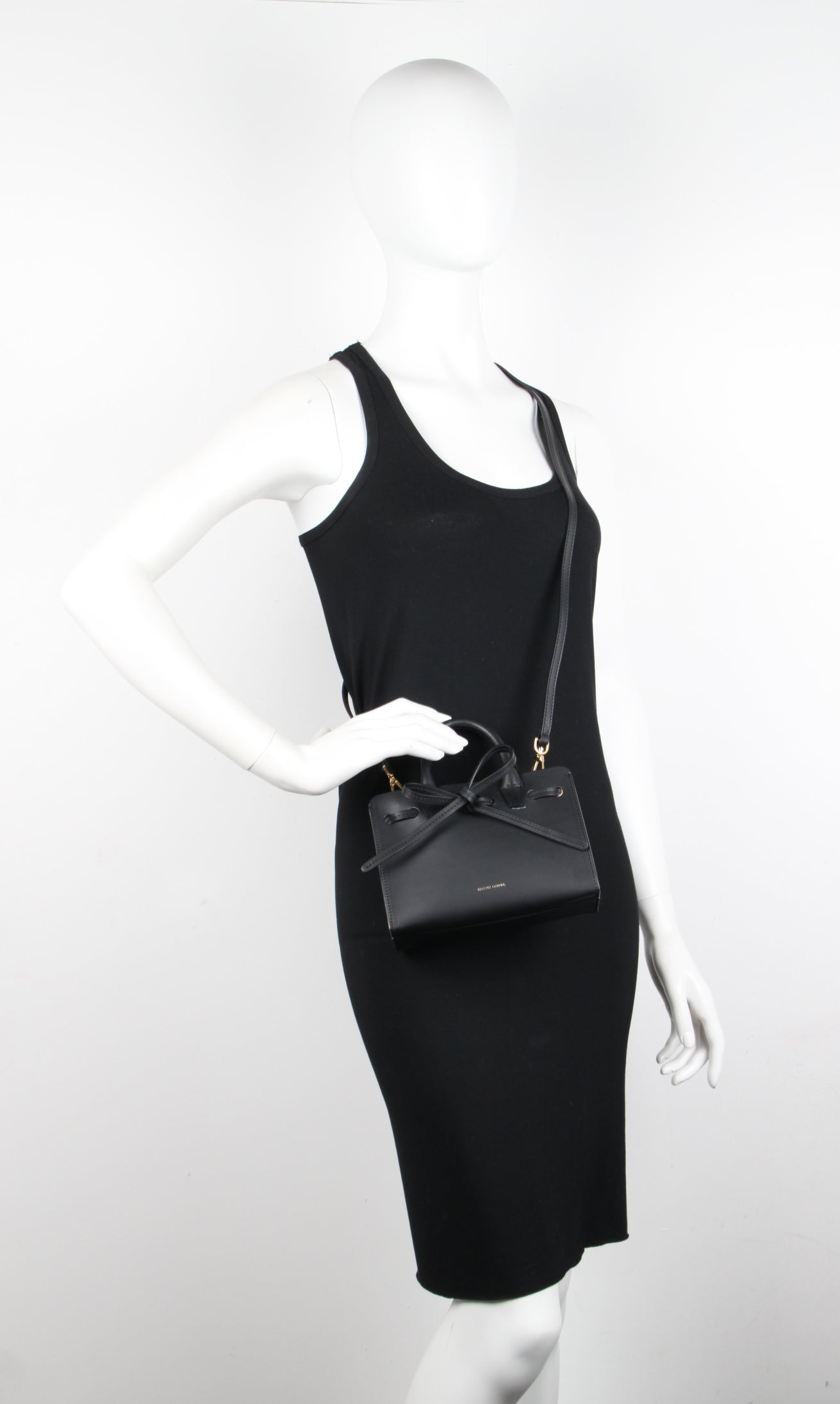 Premium Sun Bag Mini - Genuine Vegetable Tanned Leather Crossbody Bag in Black & Ballet Pink | Perfect for Everyday Use, Travel & Fashion Accessories