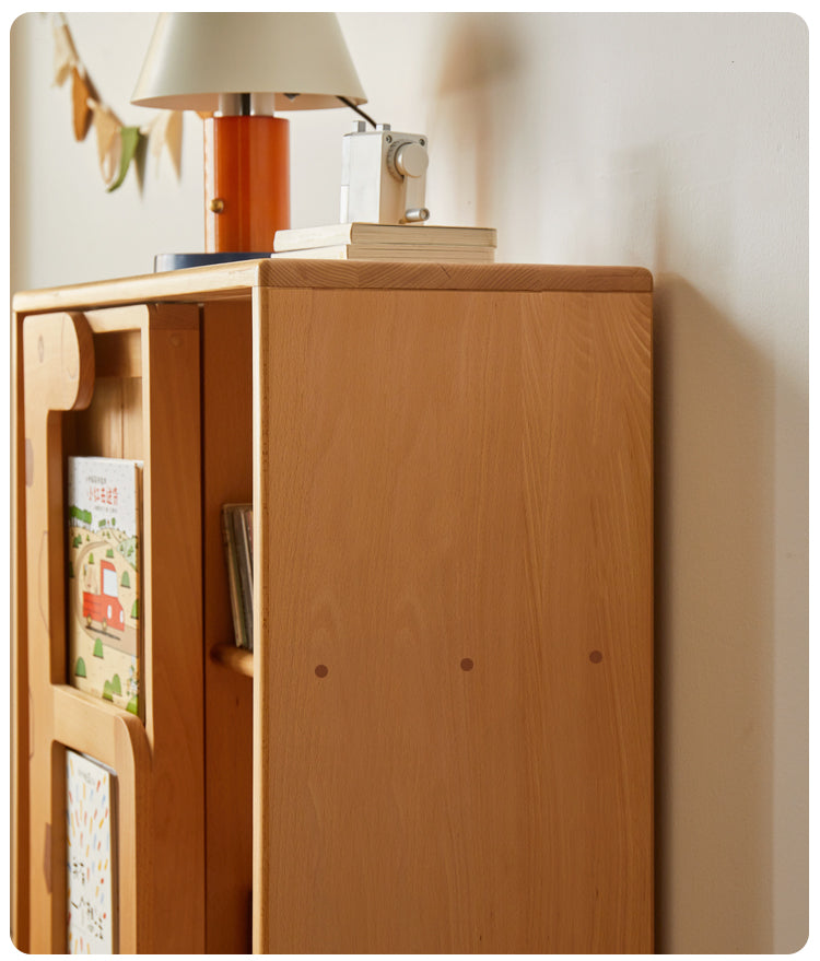 Sturdy Oak Solid Wood Multi-Layer Kids Bookcase - Durable Children's Bookshelf for Bedroom, Nursery & Playroom Organization