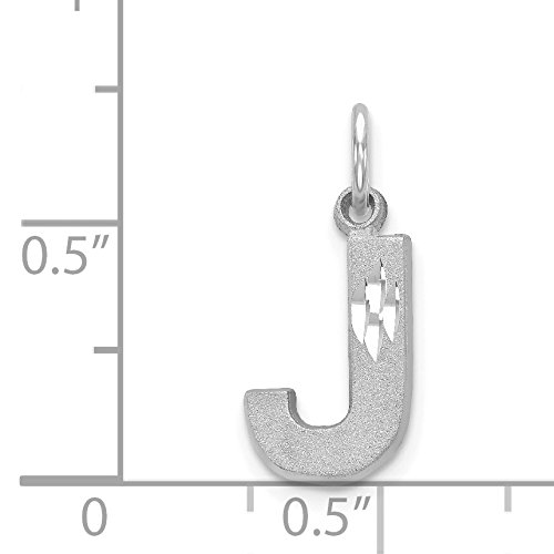 Avariah 14KW White Gold Satin Diamond-Cut Letter A Initial Charm Necklace - Personalized A-Z Alphabet Pendant (0