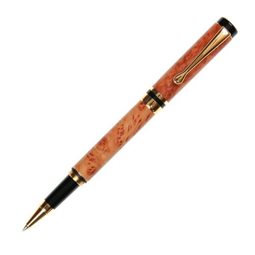 Premium Lanier Classic Rollerball Pen with 24K Gold Accents & Exotic Coolibah Burl Wood - Luxury Writing Instrument for Business Gifts, Executive Office Use & Special Occasions