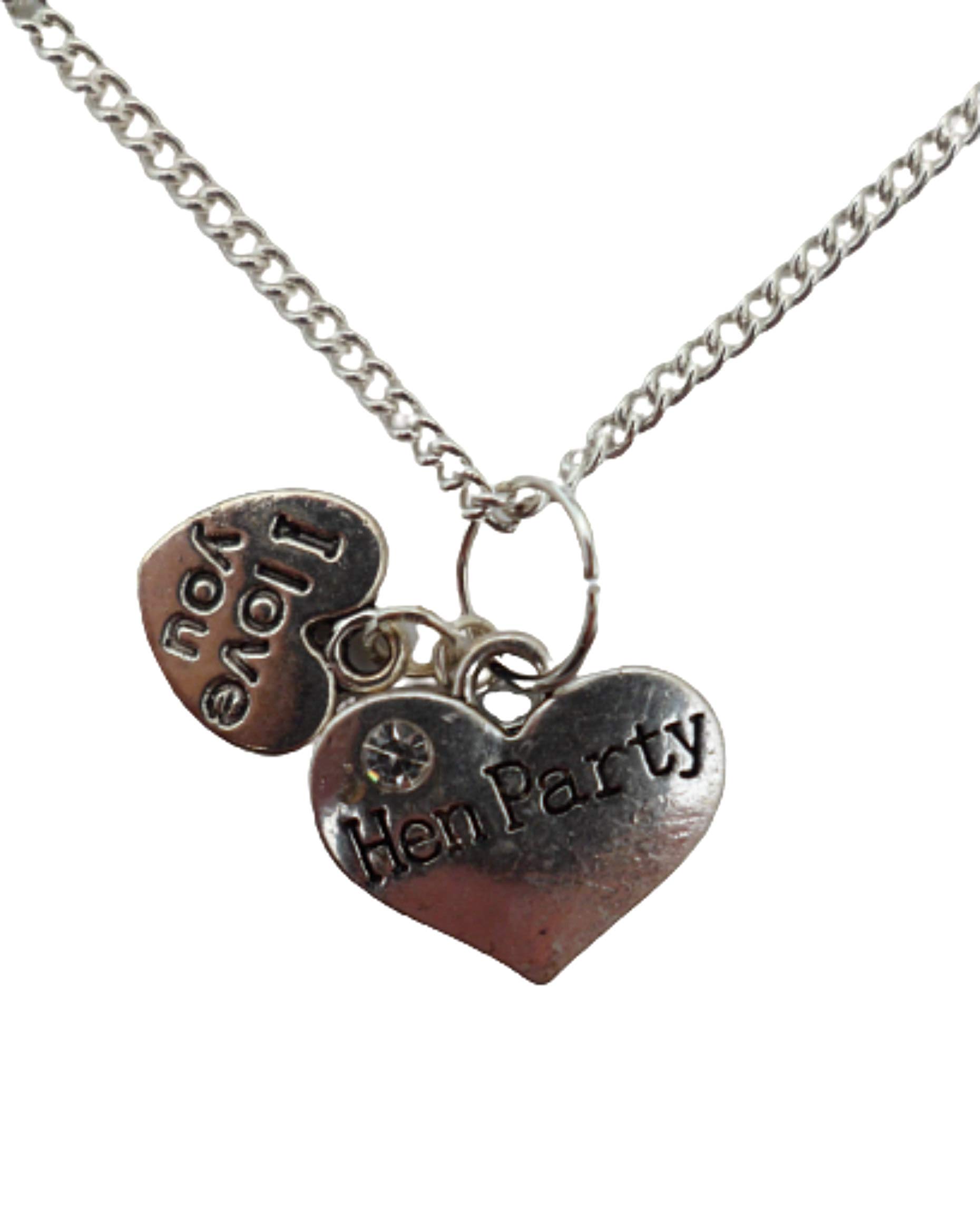 Elegant Silver Plated Love Heart Gem Charm Necklace - Perfect for Hen Parties, Bridal Showers & Romantic Gifts