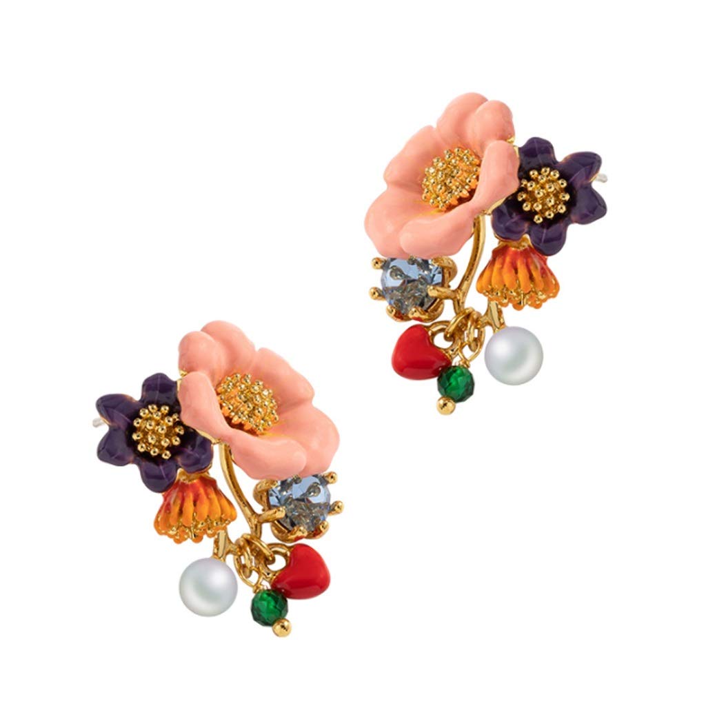 Flower Shaped Stud & Dangle Drop Earrings for Women - Elegant Floral Jewelry Gift for Girls, Party, Beach & Birthday Occasions | Beautiful Women's Earrings for Everyday Wear & Special Events