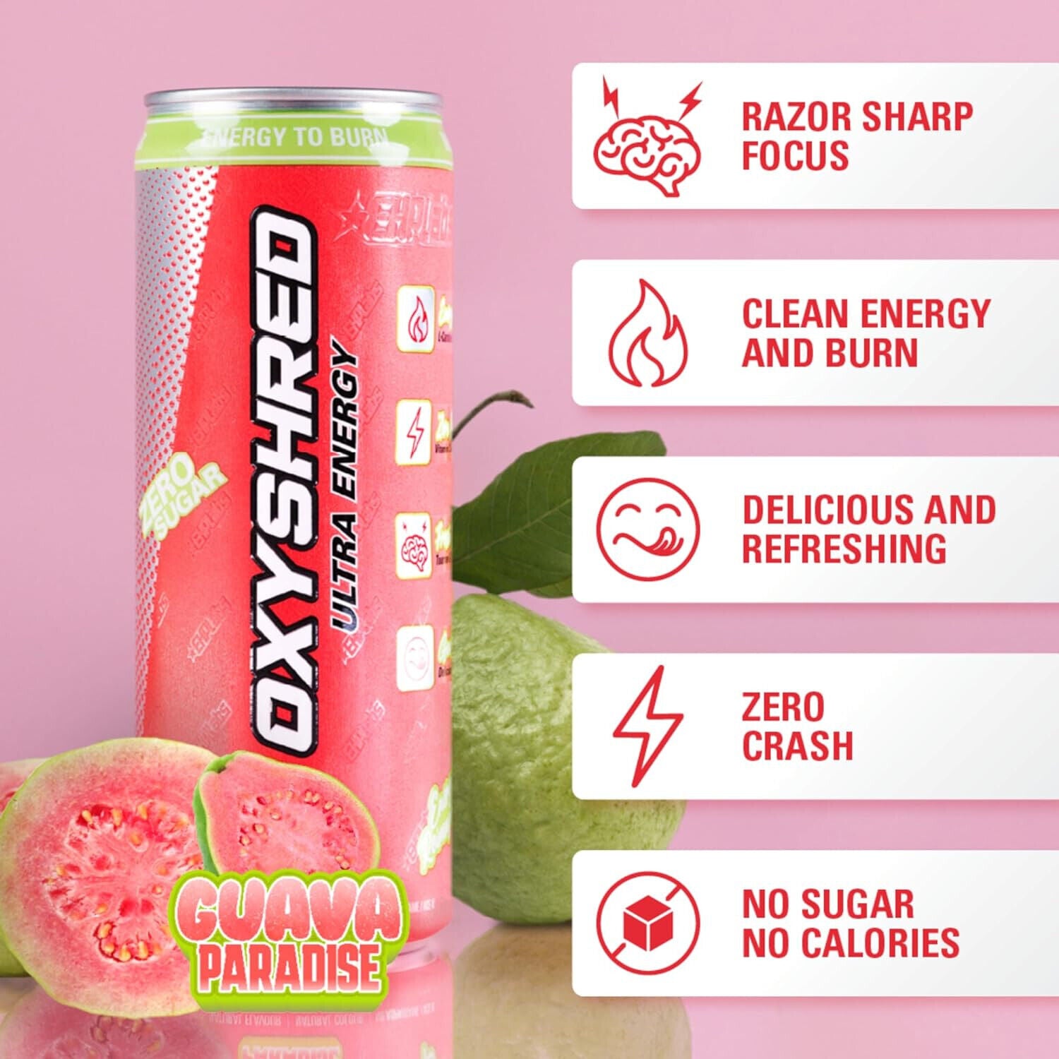 EHP Labs OxyShred Ultra Energy Drink RTD - 12 Pack (355ml Each) | Fat Burning & Performance Booster | Pre-Workout, Gym & Fitness Fuel