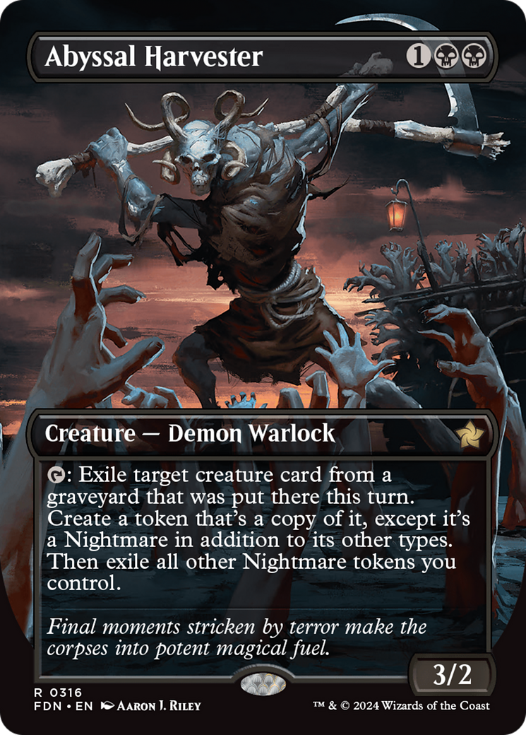 Abyssal Harvester Borderless MTG Card - Foundations Set | Collectible Trading Card Game for Deck Building & Competitive Play