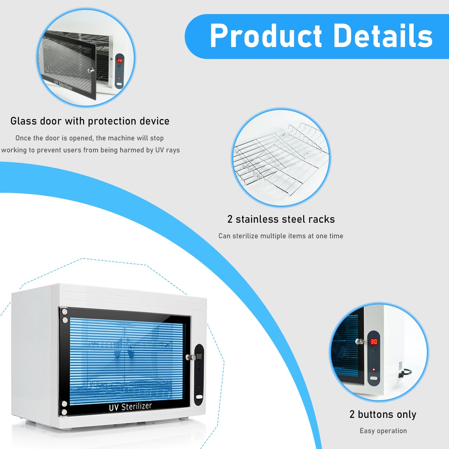 8L UV Sterilizing Cabinet for Nail Tools - Large Capacity Disinfection Machine with Timer for Manicure, Spa & Barber Equipment - Perfect for Salon, Home & Professional Use