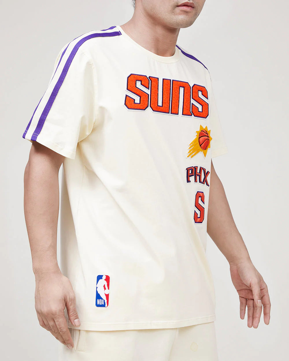 Pro Standard Phoenix Suns Retro Classic SJ Striped T-Shirt | Vintage NBA Basketball Jersey Tee for Men | Game Day, Casual Wear & Sports Fan Apparel