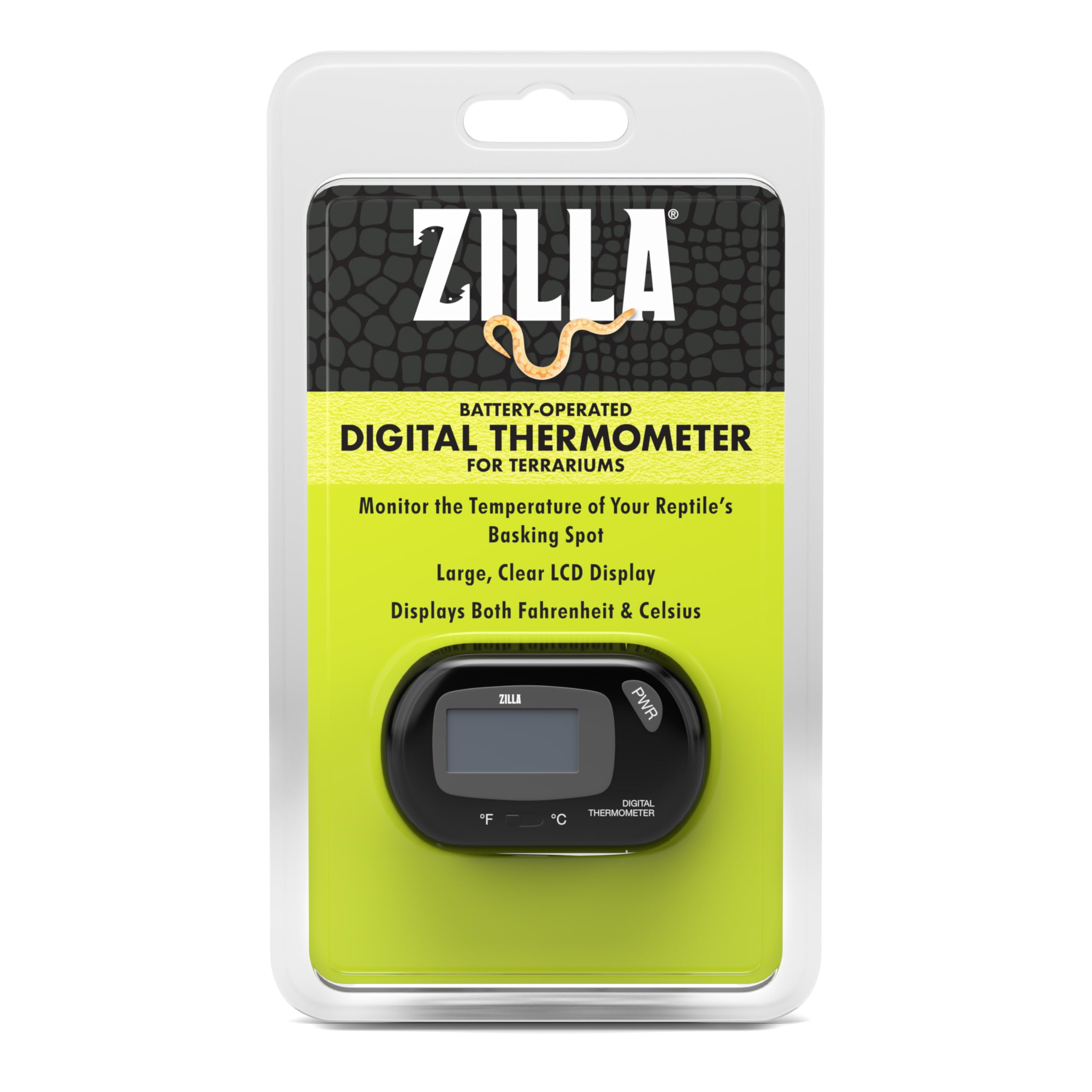Zilla Reptile Terrarium Digital Thermometer with Probe - Accurate Temperature Gauge for Reptile Tanks, Vivariums & Habitats - Perfect for Monitoring Snake, Lizard & Amphibian Enclosures