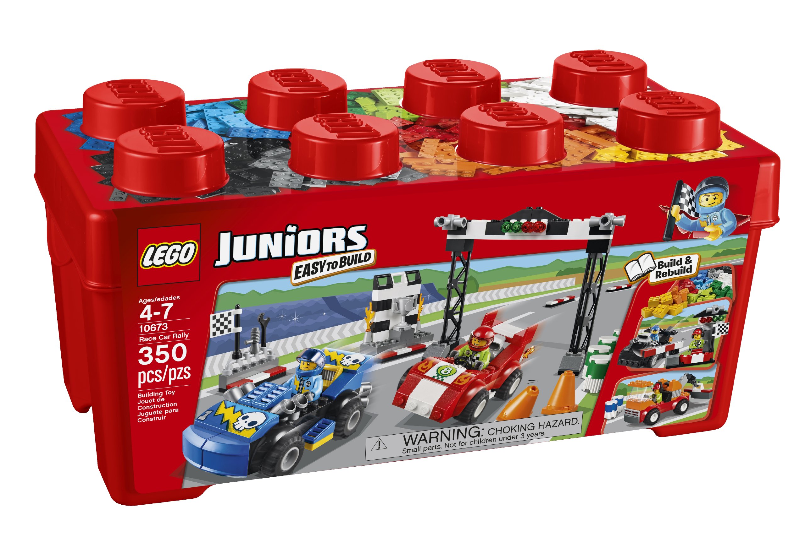 LEGO Juniors Race Car Rally Building Toy Set for Kids - Creative Construction Playset for Boys & Girls Ages 4-8 - Perfect for Birthday Gifts & Indoor Playtime