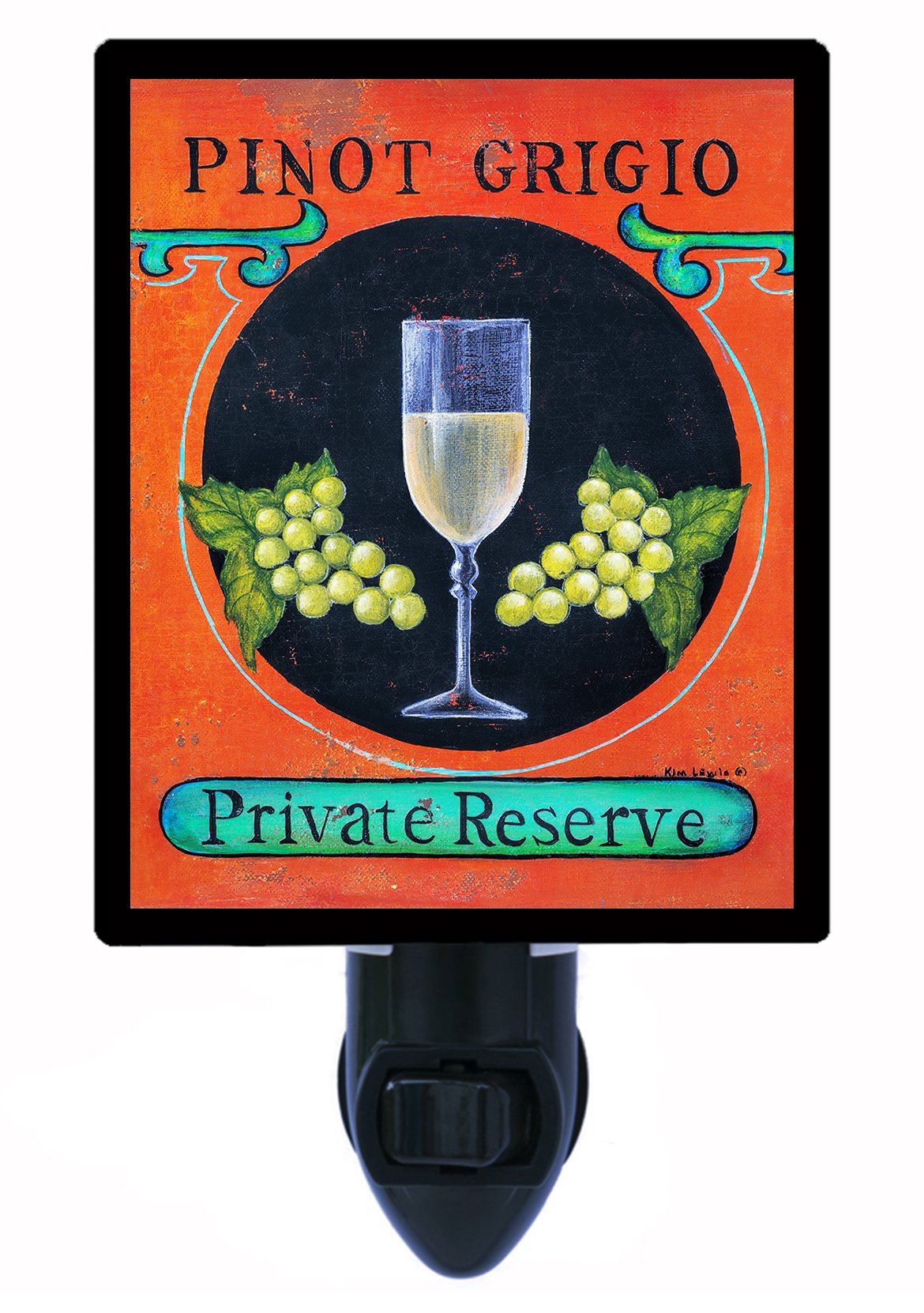 Pinot Grigio Glass LED Night Light for Kitchen, Wine Bar & Home Decor - Perfect for Nighttime Safety and Ambiance