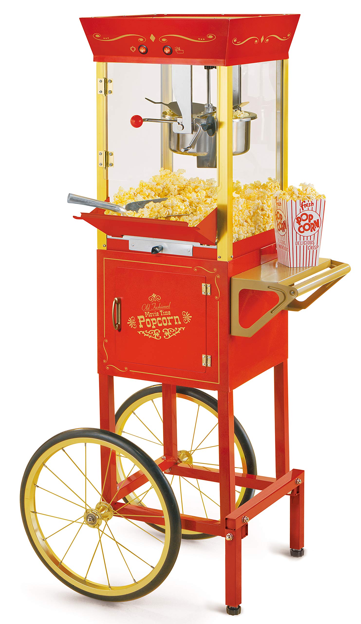 Nostalgia Retro Popcorn Maker Machine with Benchmark 42030 Aluminum Speed Scoop - Perfect for Movie Nights, Parties & Home Theater Snacks