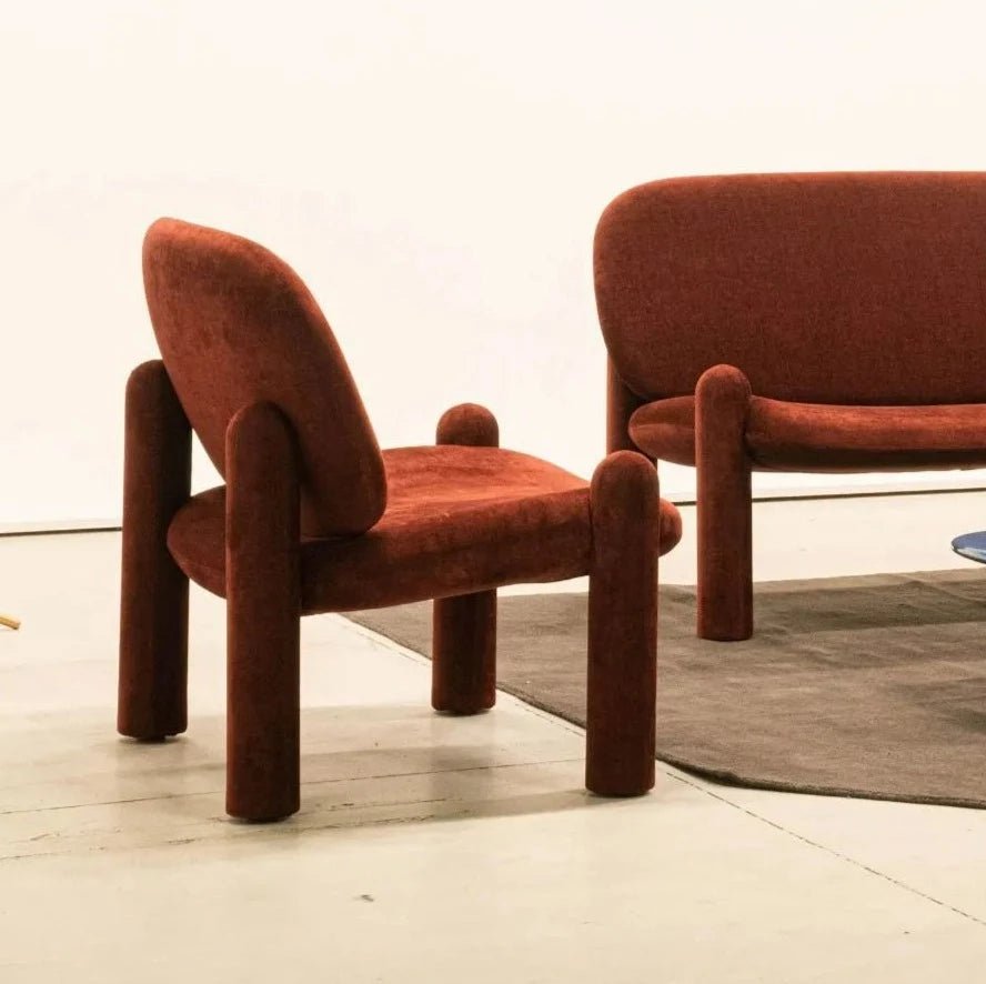 Driade Tottori Armchair - Modern Lounge Chair for Living Room, Bedroom & Office - Comfortable Upholstered Accent Chair with Wooden Legs
