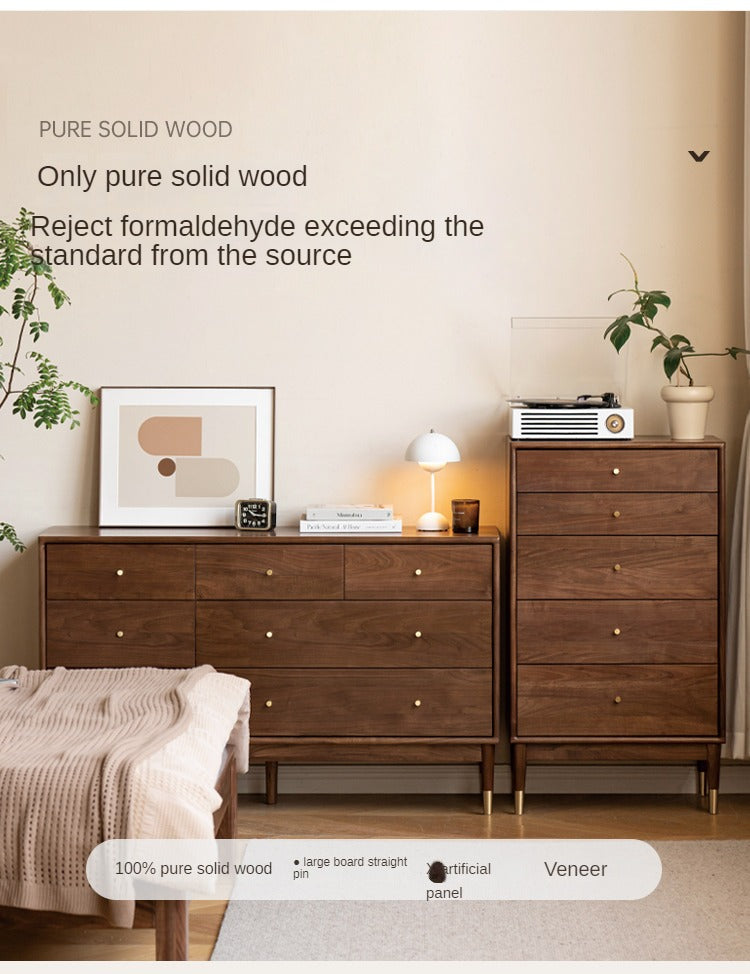 Solid Black Walnut & Oak Wood Drawer - Modern Porch Cabinet for Outdoor Storage & Entryway Organization | Perfect for Patio, Deck, and Garden Decor