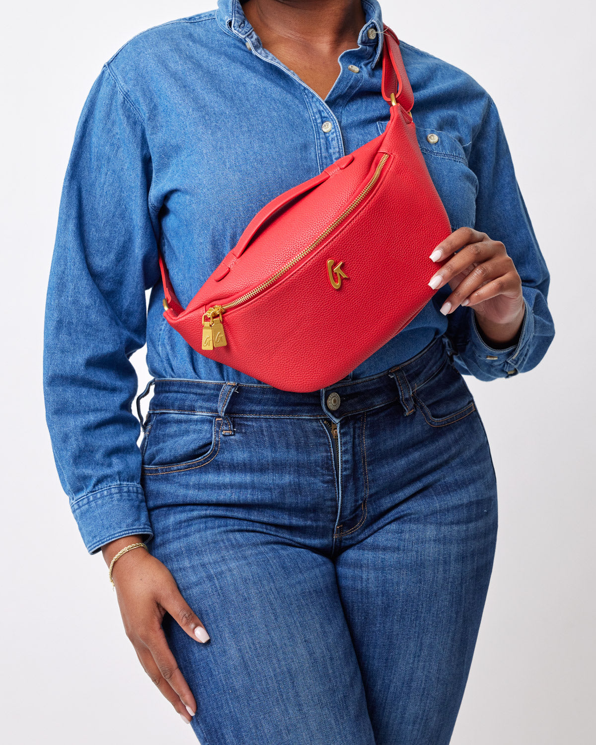 Waterproof Pebble Fanny Pack Waist Bag - Red | Hands-Free Crossbody Bum Bag for Hiking, Travel & Outdoor Activities