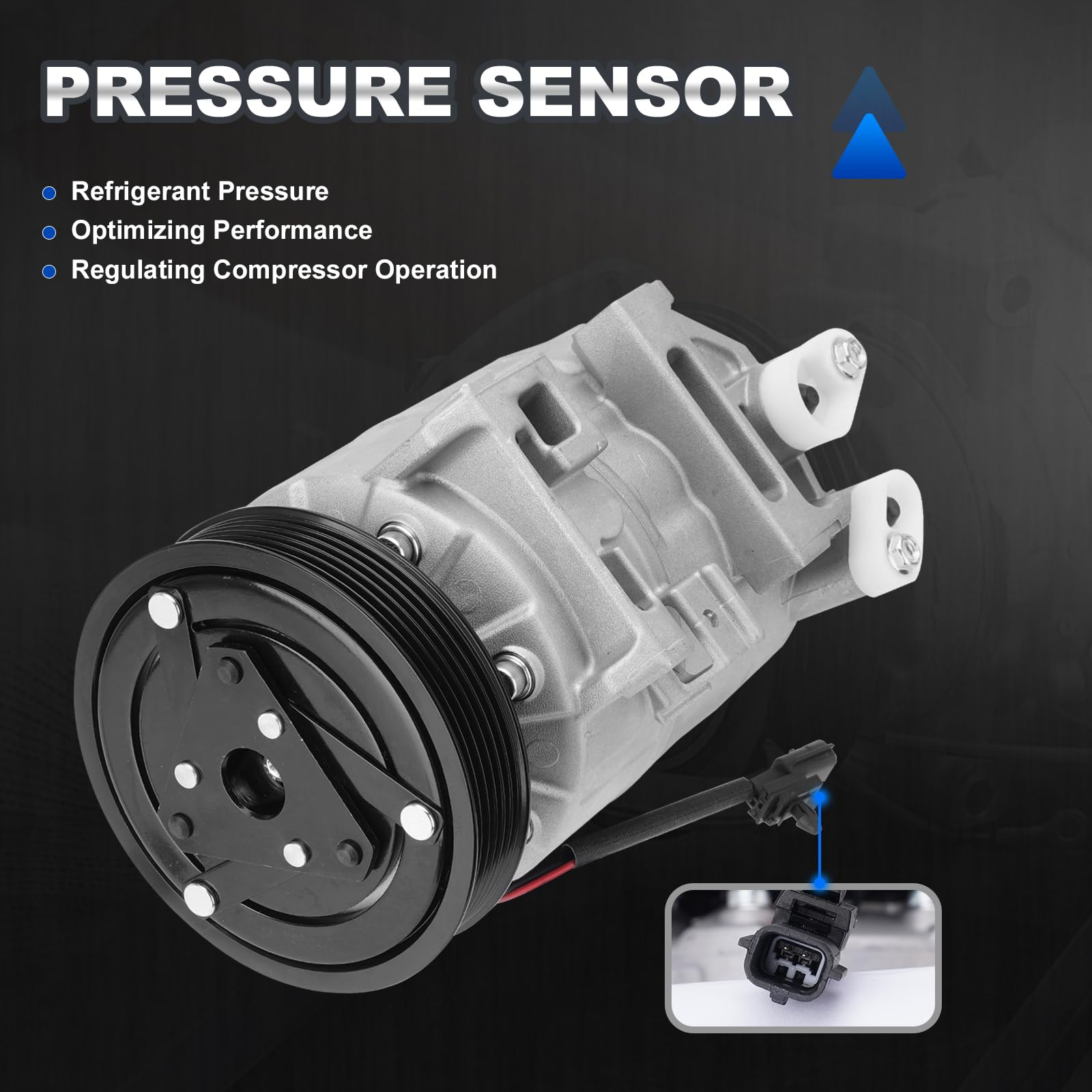 2007-2012 Nissan Altima Sentra 2.5L AC Compressor with Clutch - OEM Replacement Part with One Plug Connector - Perfect for Summer Car Cooling System Repair