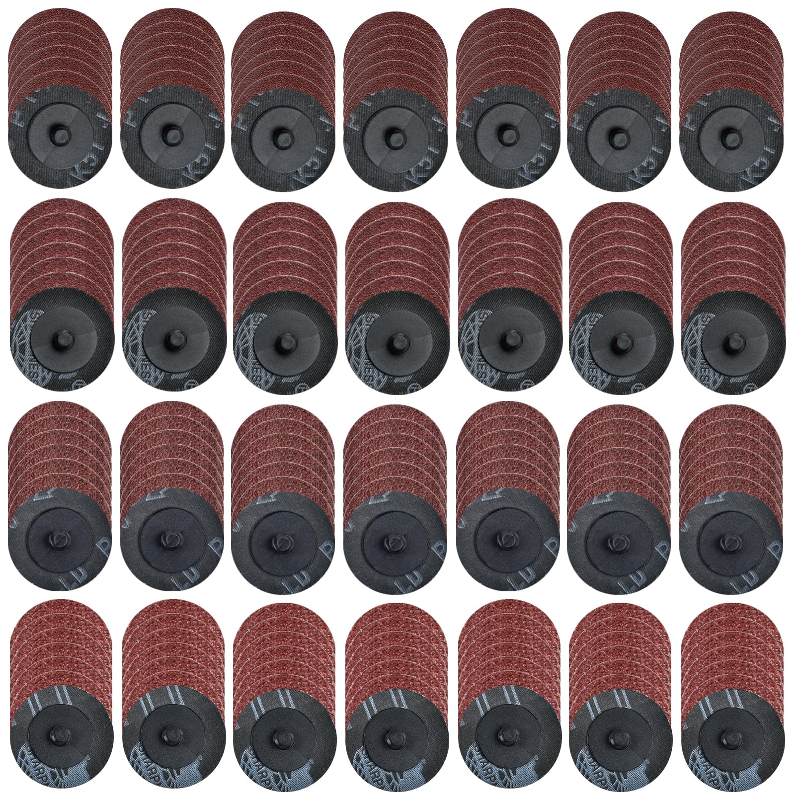 200 Pcs 2 Inch Aluminum Oxide Sanding Discs Set, 36/40/60/100 Grit Roll Lock Discs for Die Grinder - Perfect for Surface Prep, Grinding, Polishing, Burr Finishing, Rust & Paint Removal - Ideal for Metal, Wood & Auto Restoration Projects