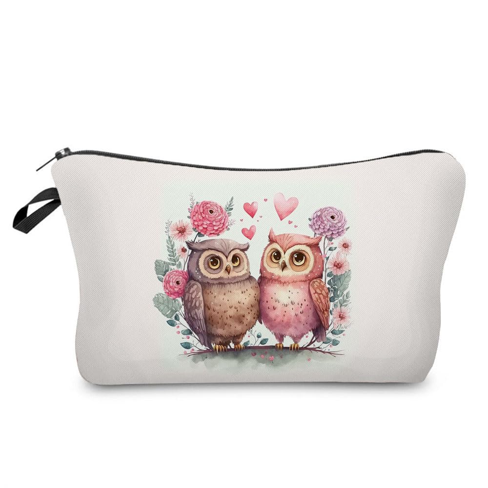 Cute Cartoon Owl Makeup Bag - Small Zippered Cosmetic Organizer Pouch for Women, Toiletry Travel Bag, Birthday & Christmas Gift for Owl Lovers - Perfect for Daily Use, Travel, and Gifting