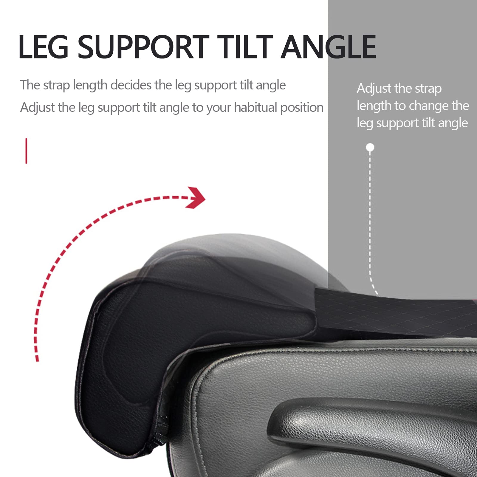 Otoez Universal Leather Car Seat Extender Cushion - Comfortable Leg Support Pillow for Cars, Buses & Trains - Ergonomic Leg Rest Pad for Home & Office Use - Perfect for Long Drives, Travel & Work Comfort